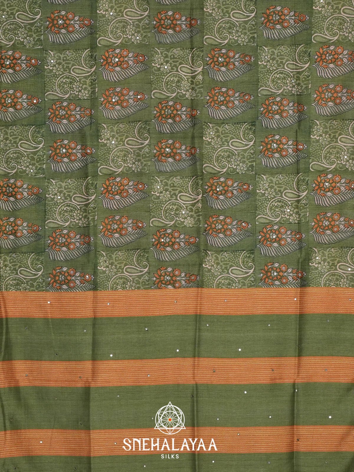 Green Tussar Saree