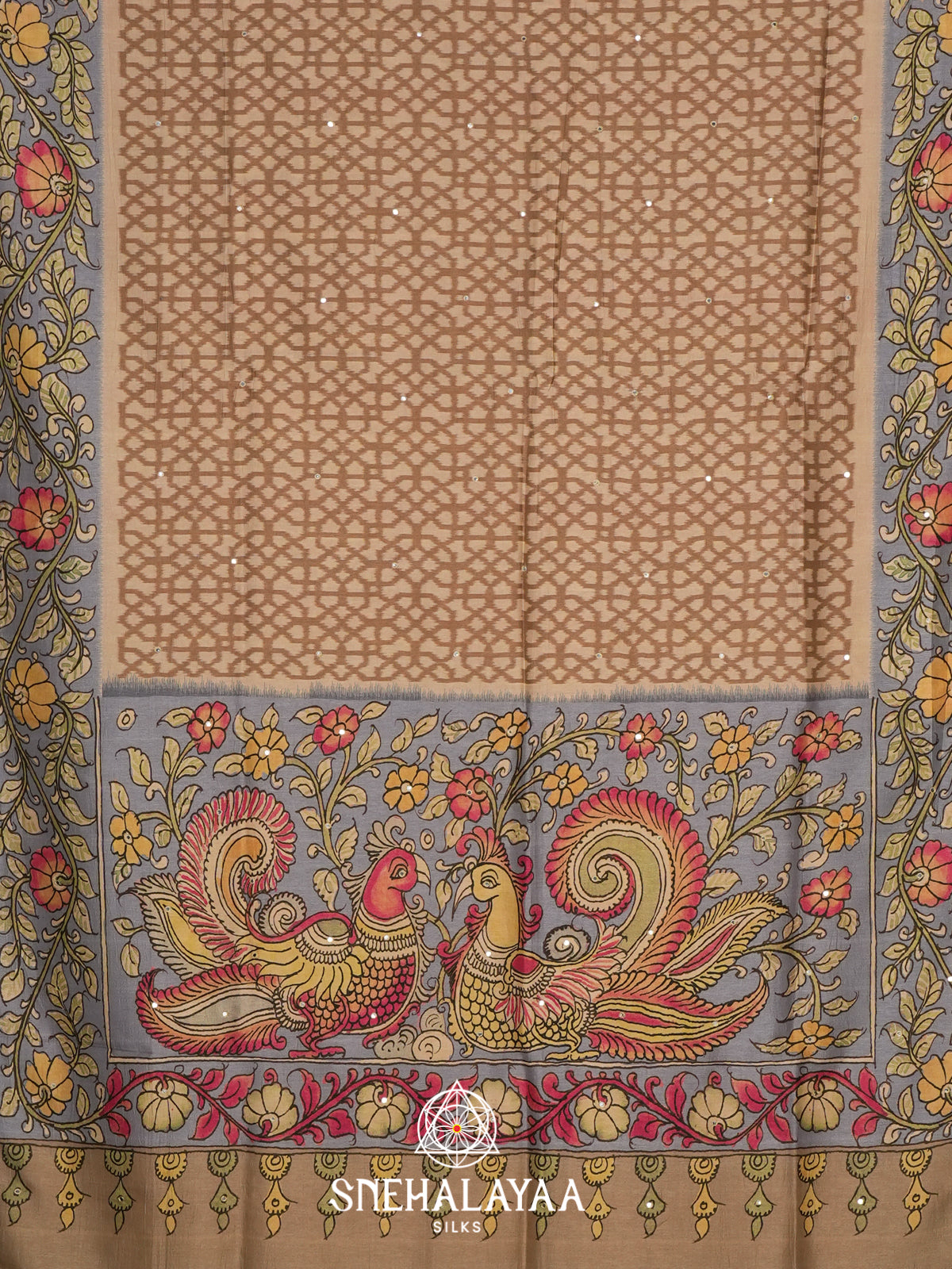 Brown Tussar Saree