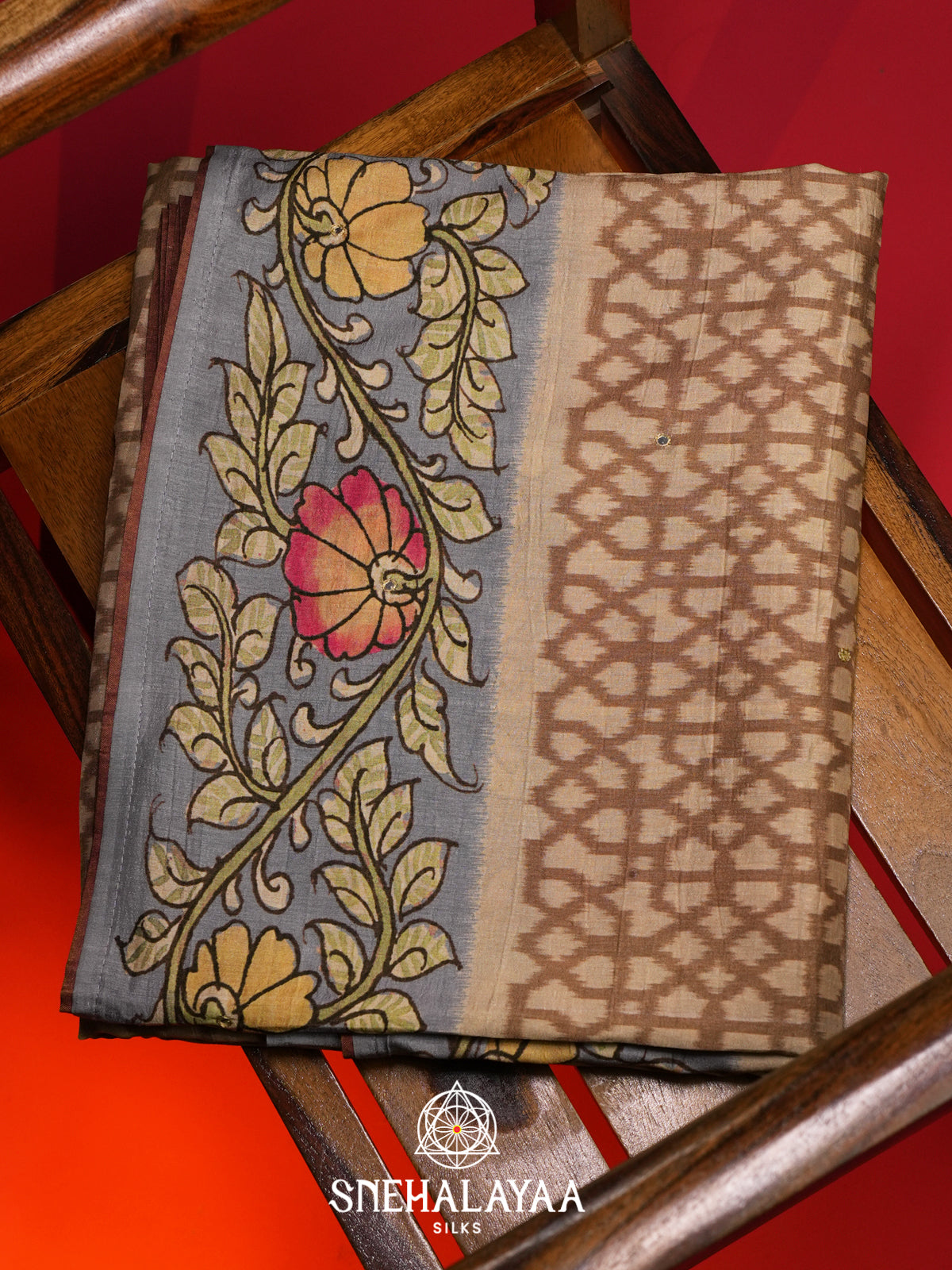 Brown Tussar Saree