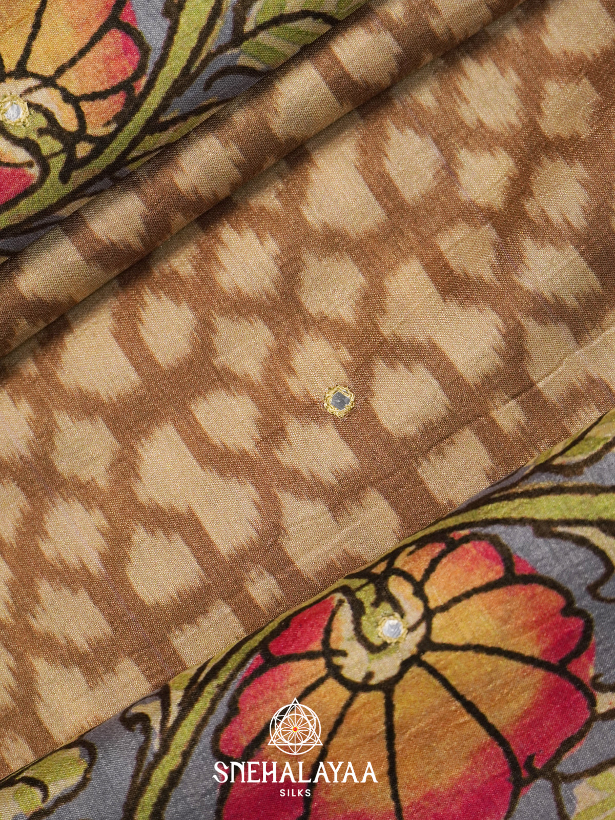 Brown Tussar Saree