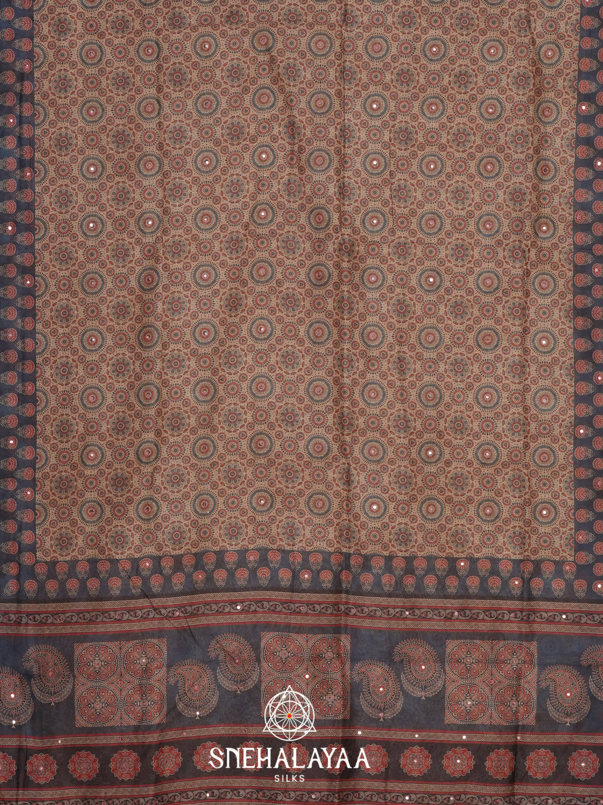 Beige Chanderi Saree