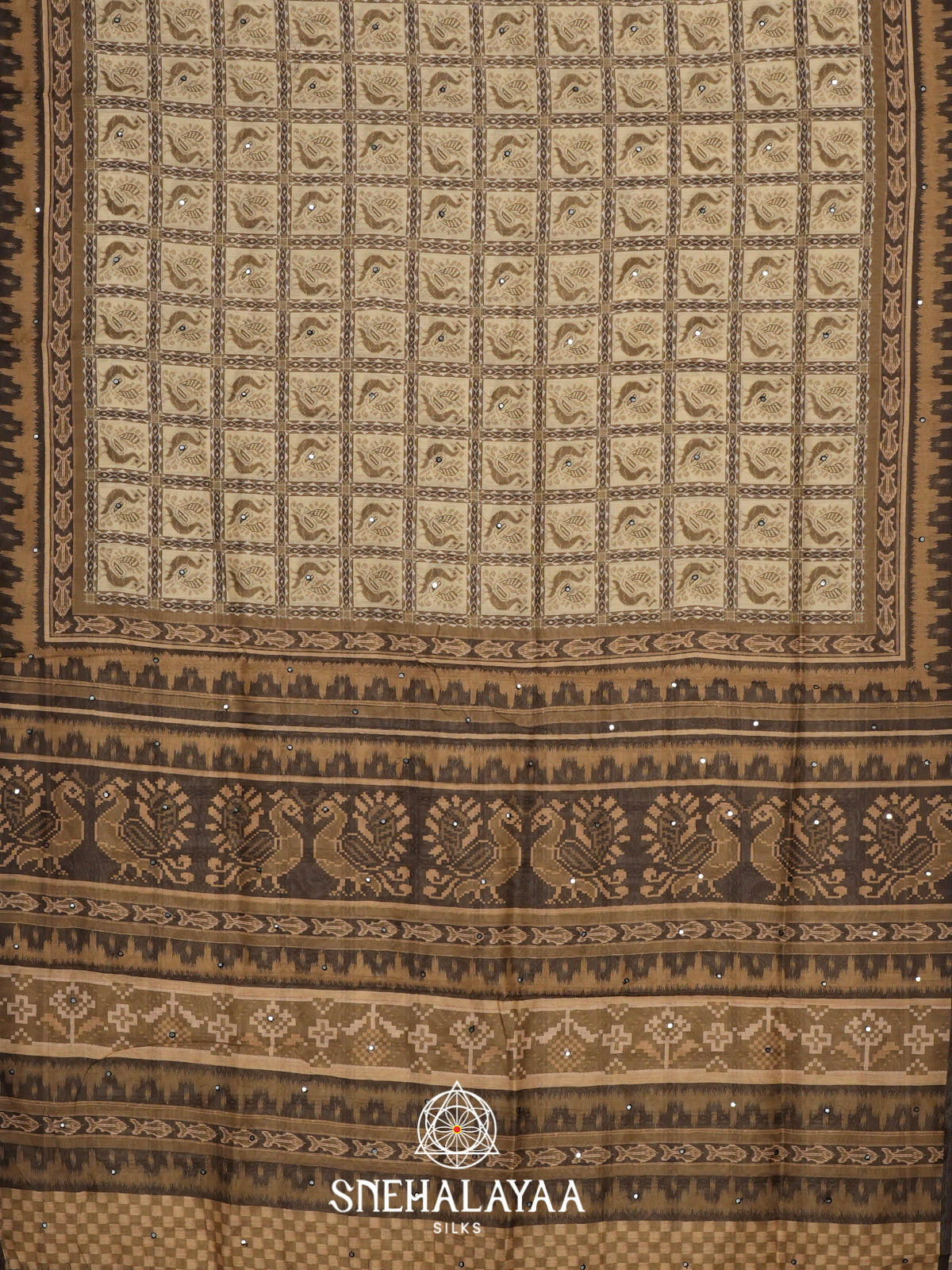 Cream Chanderi Saree
