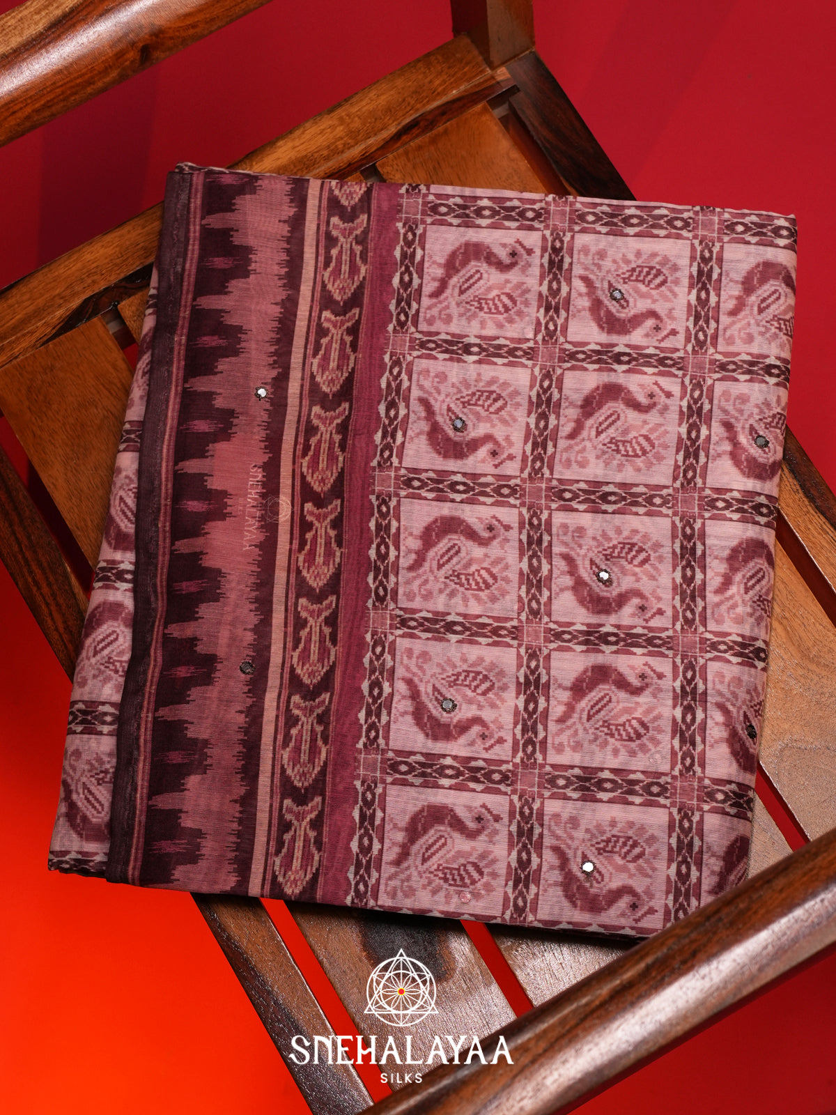 Dusty Rose Chanderi Saree