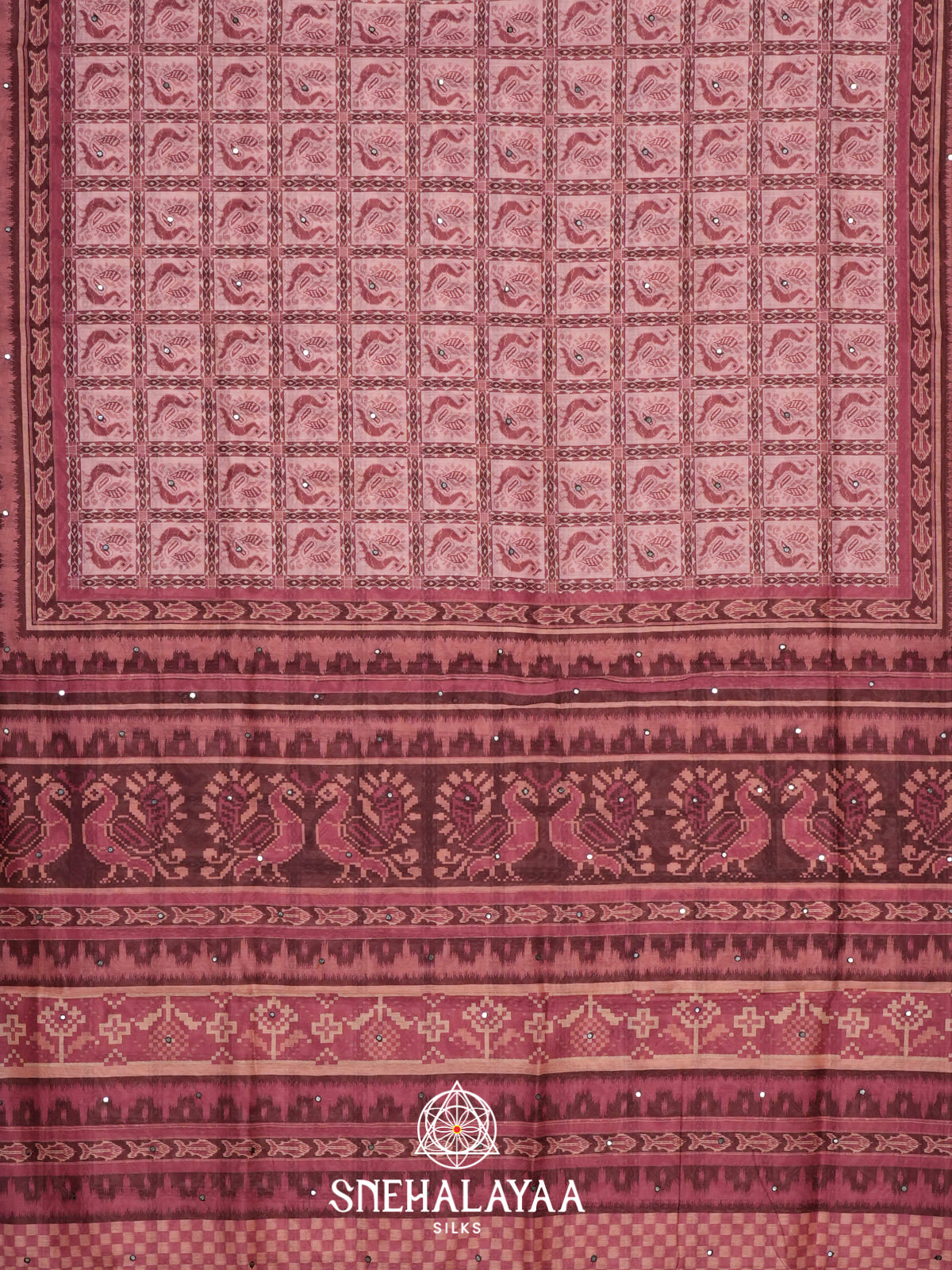 Dusty Rose Chanderi Saree