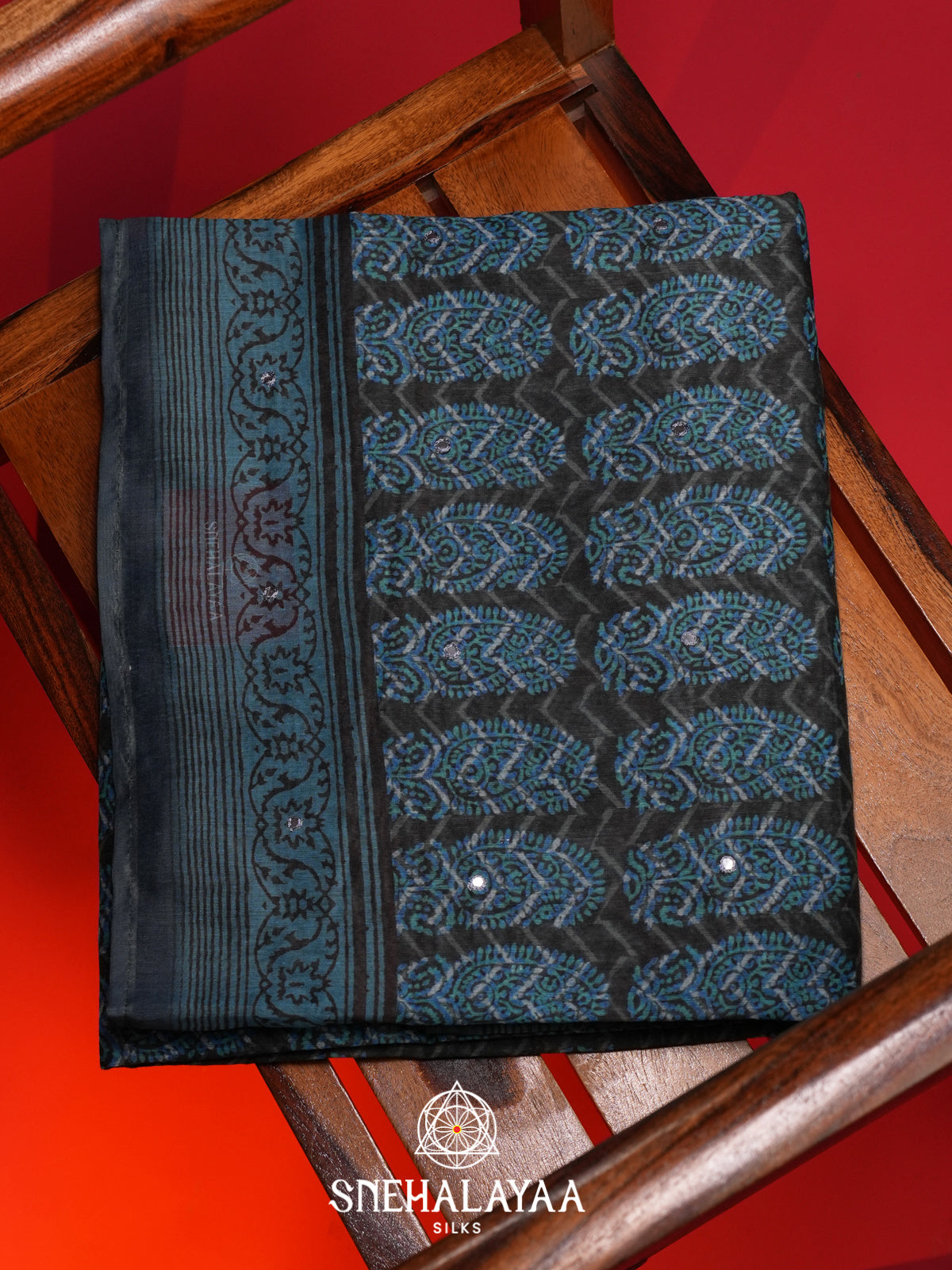 Black Chanderi Saree