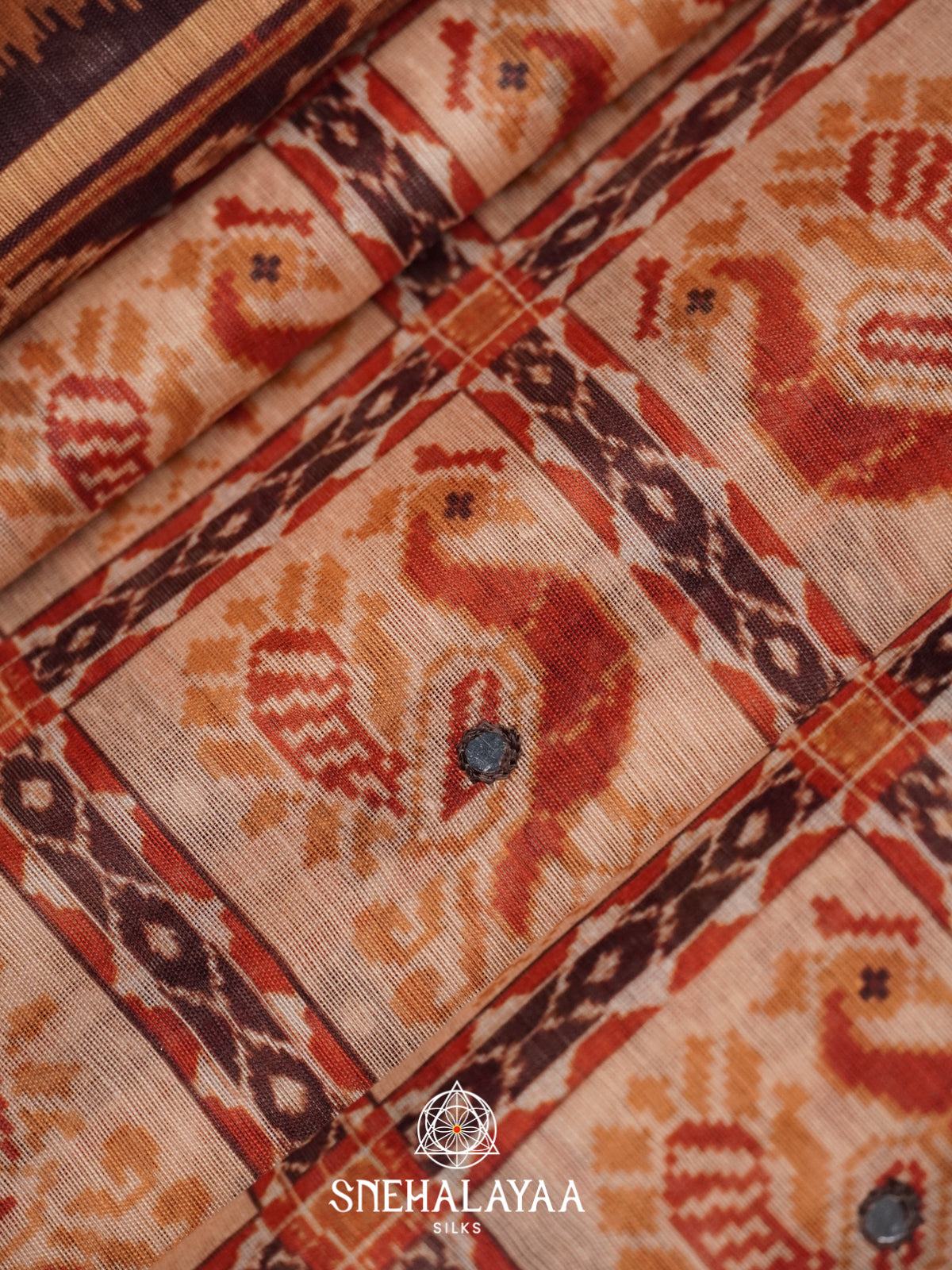 Pale Orange Chanderi Saree