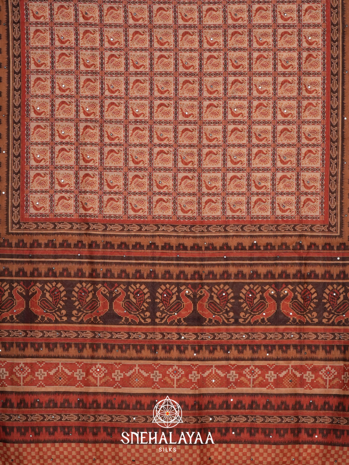 Pale Orange Chanderi Saree