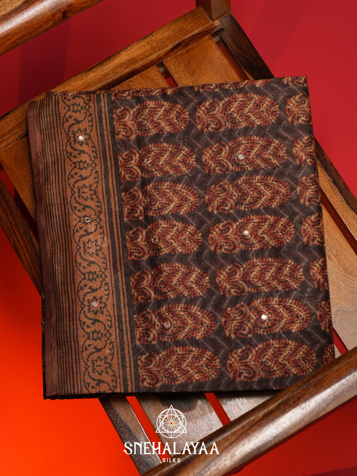 Brown Chanderi Saree