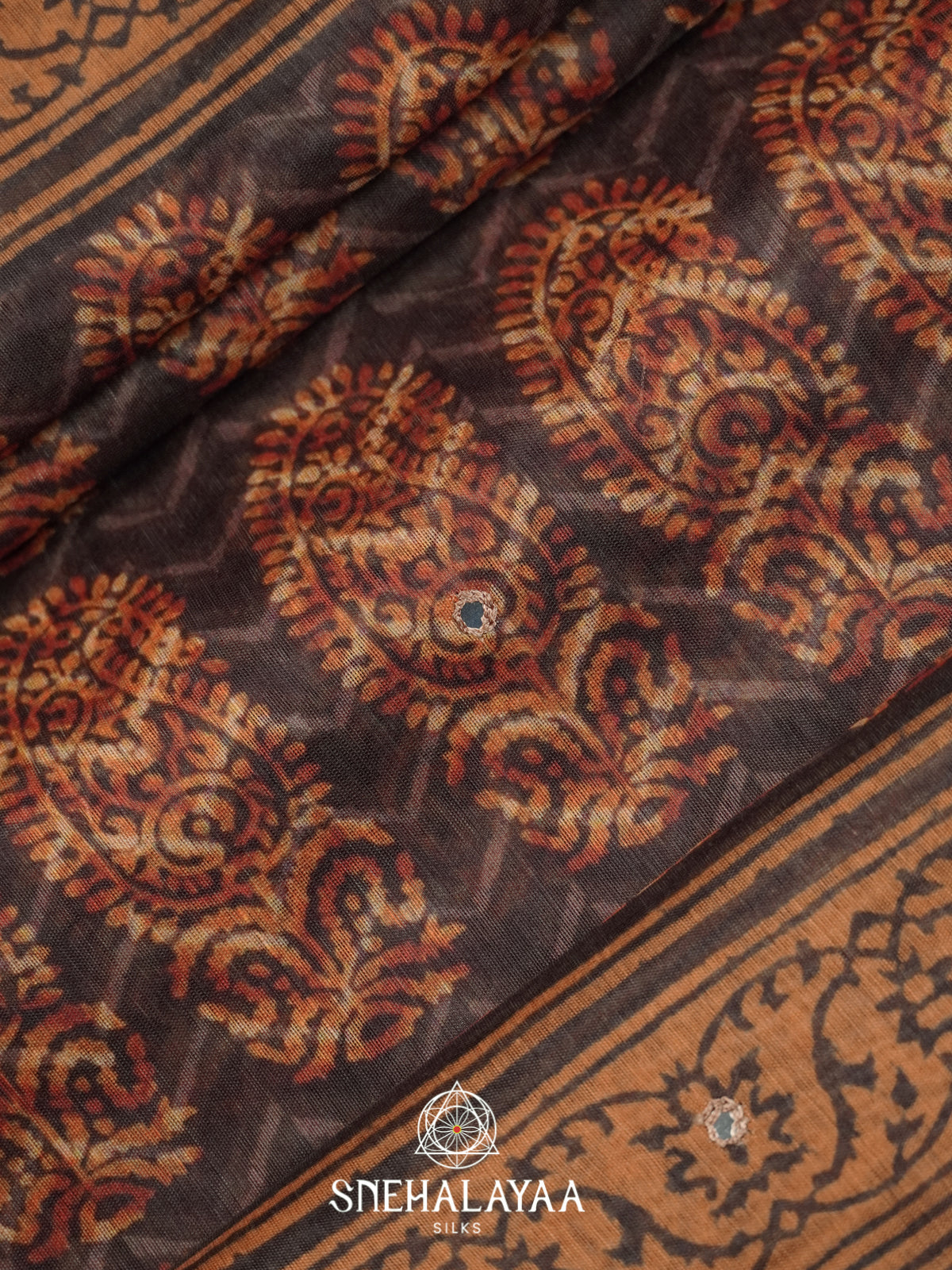 Brown Chanderi Saree