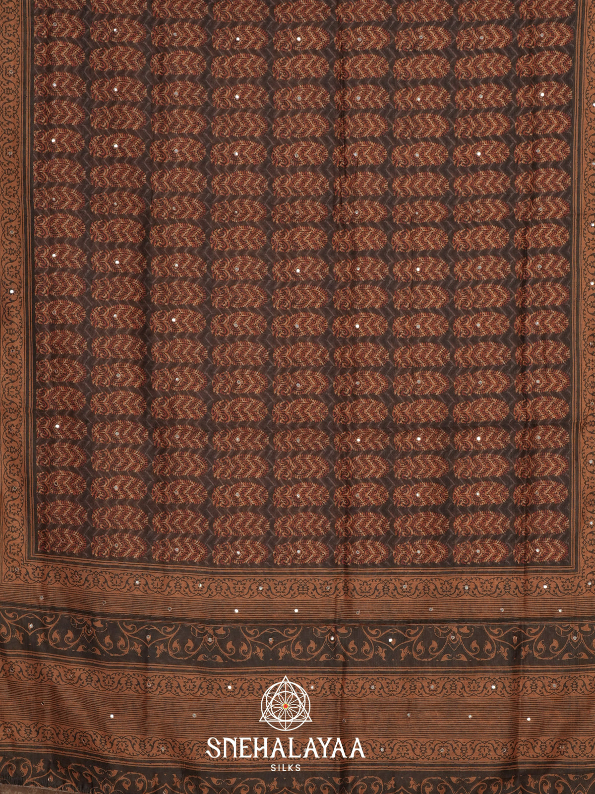 Brown Chanderi Saree