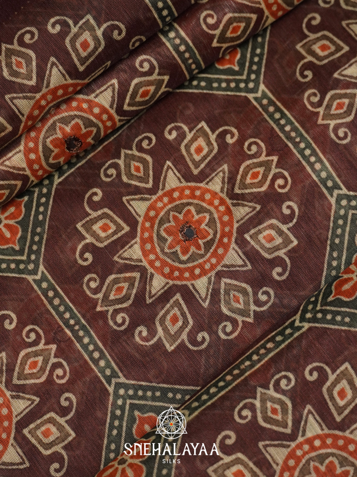 Brown Chanderi Saree