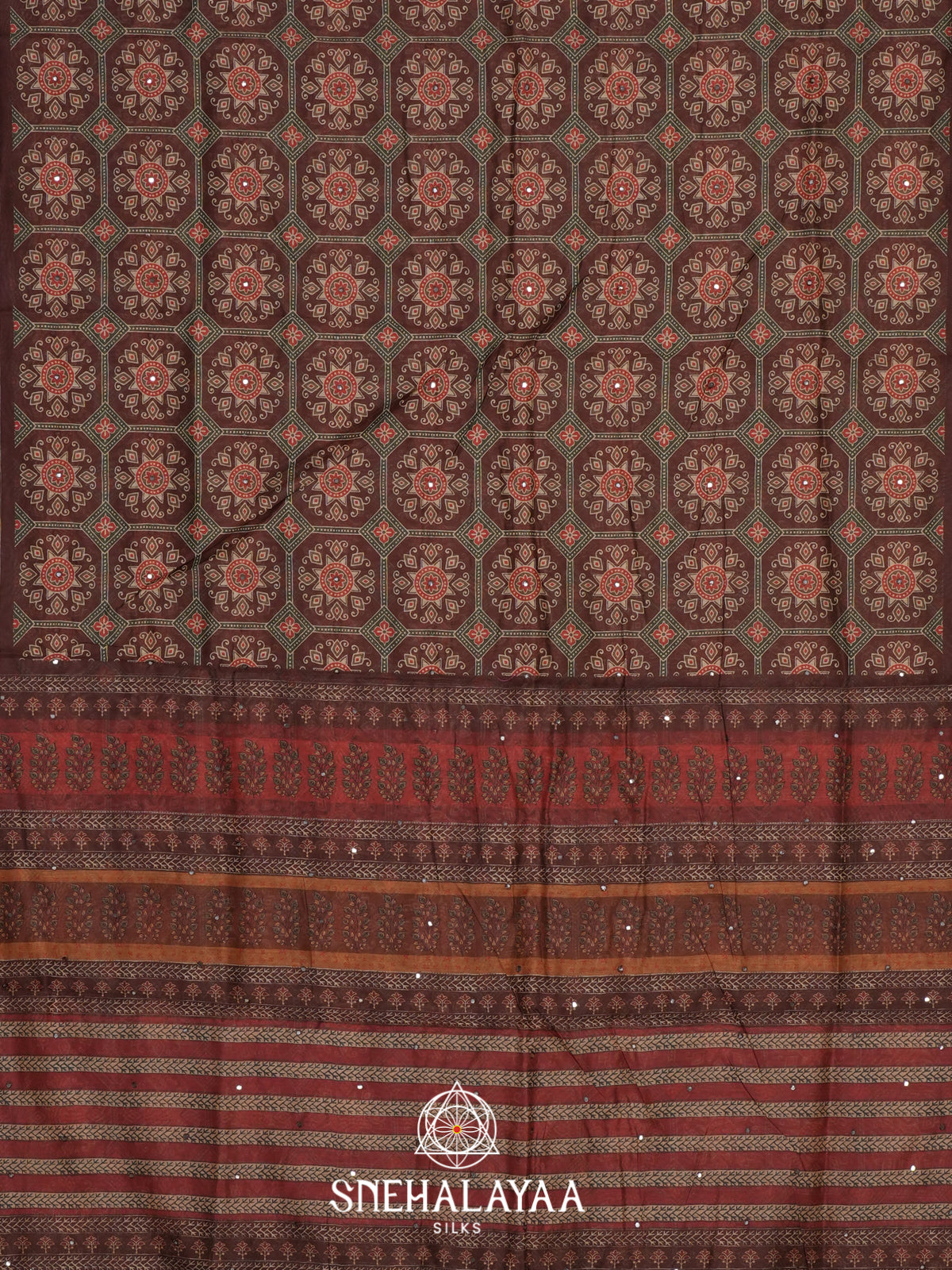 Brown Chanderi Saree