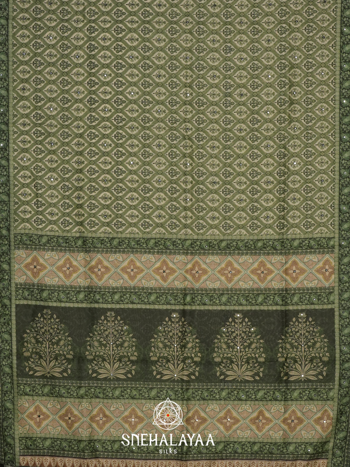 Green Chanderi Saree