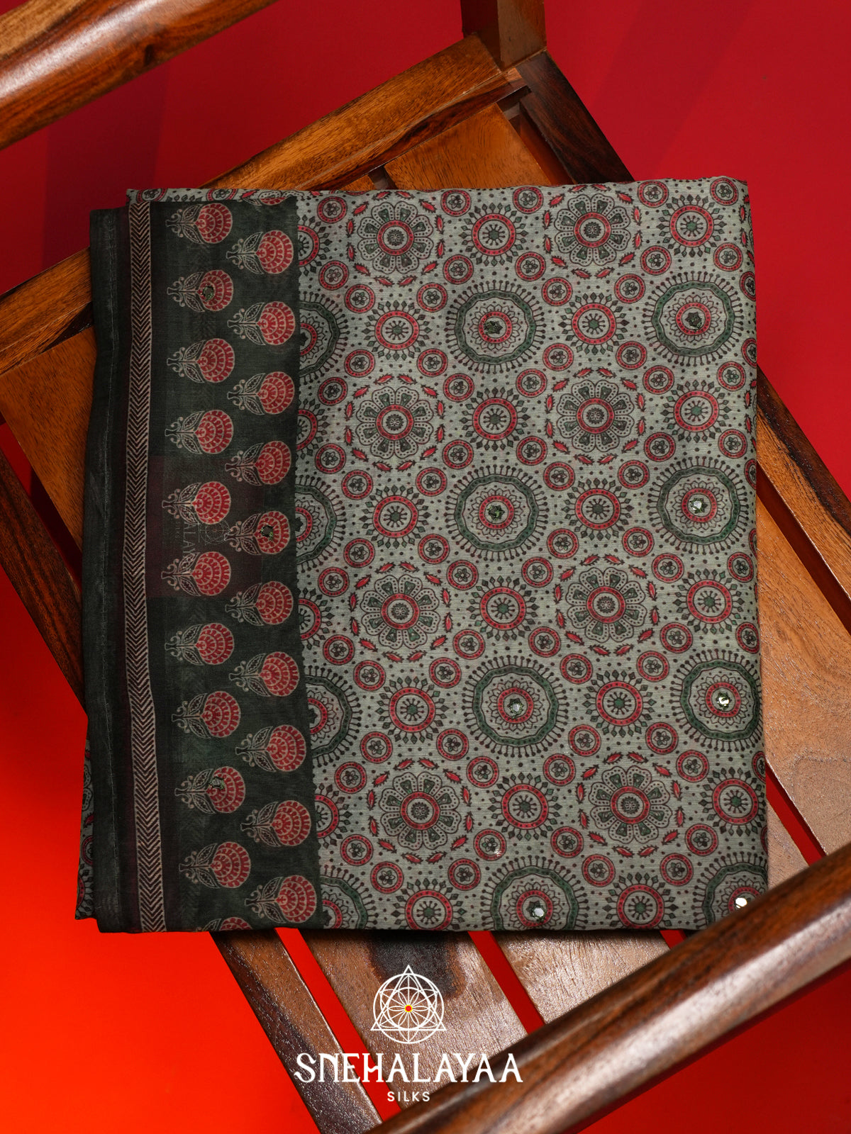 Sage Green Chanderi Saree
