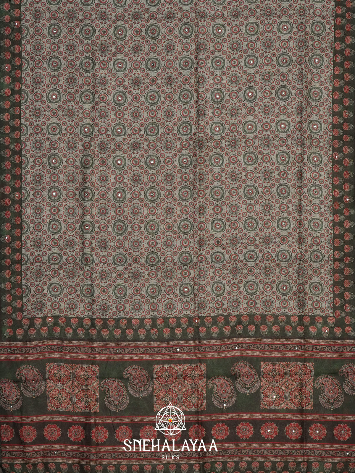 Sage Green Chanderi Saree