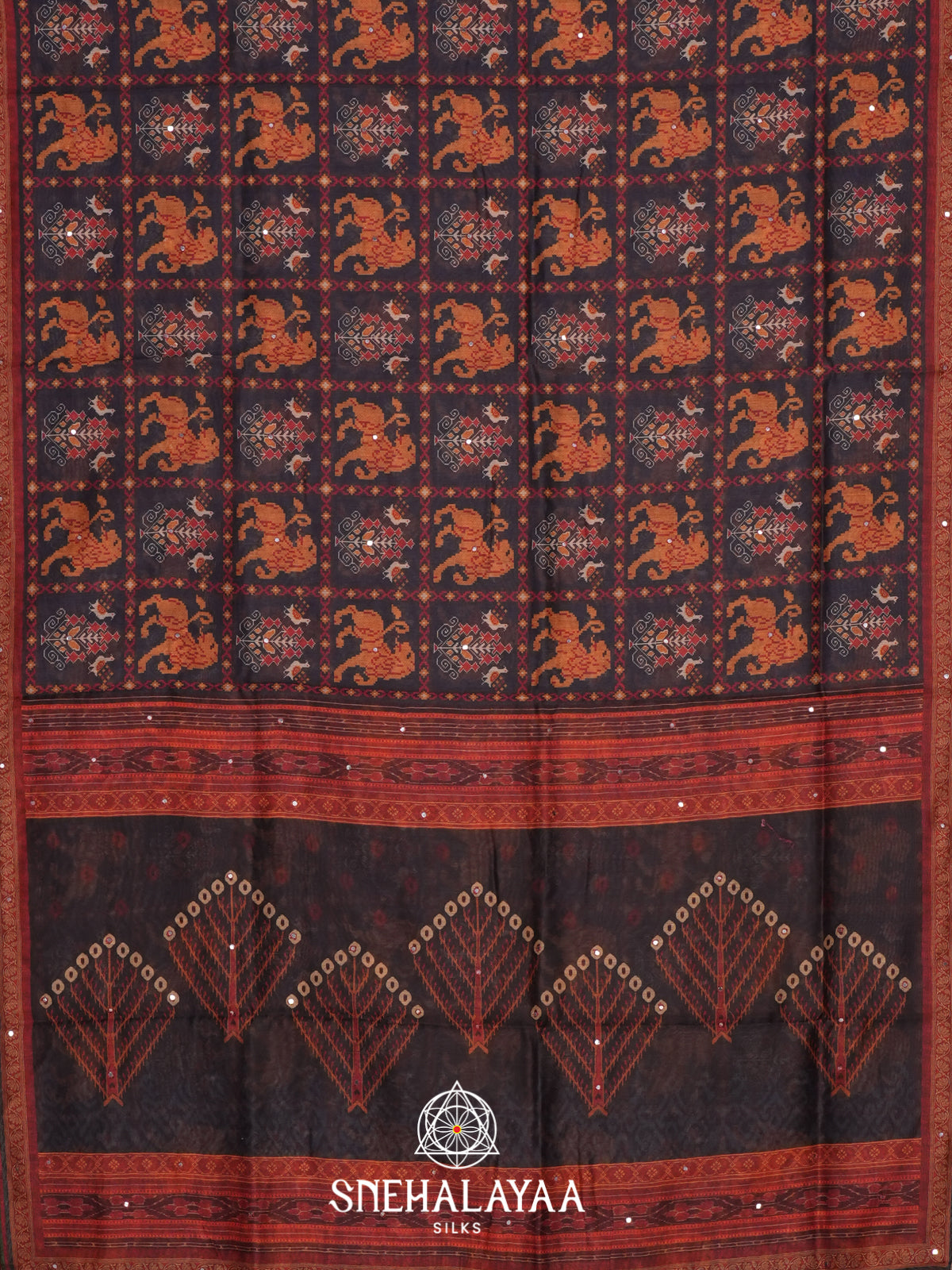 Black Chanderi Saree