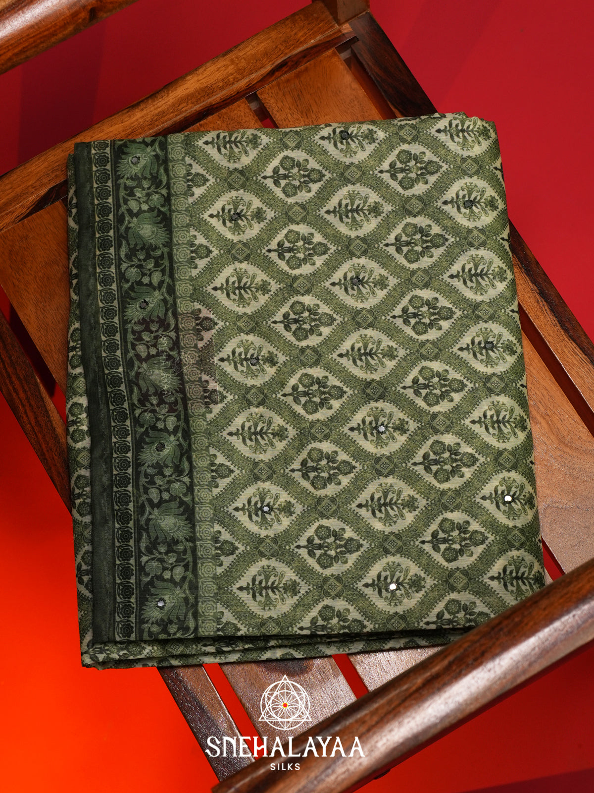 Sage Green Chanderi Saree