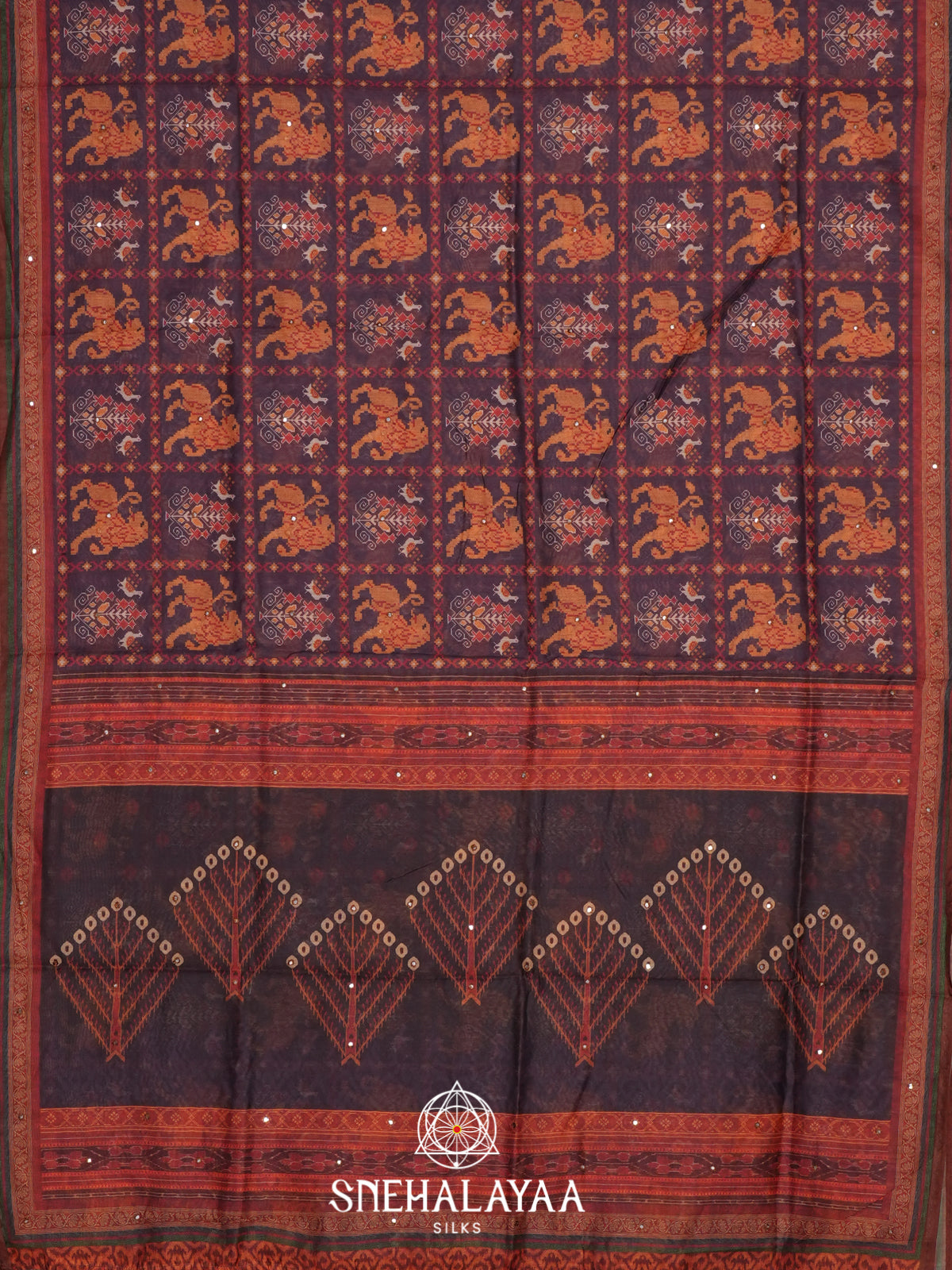 Brown Chanderi Saree