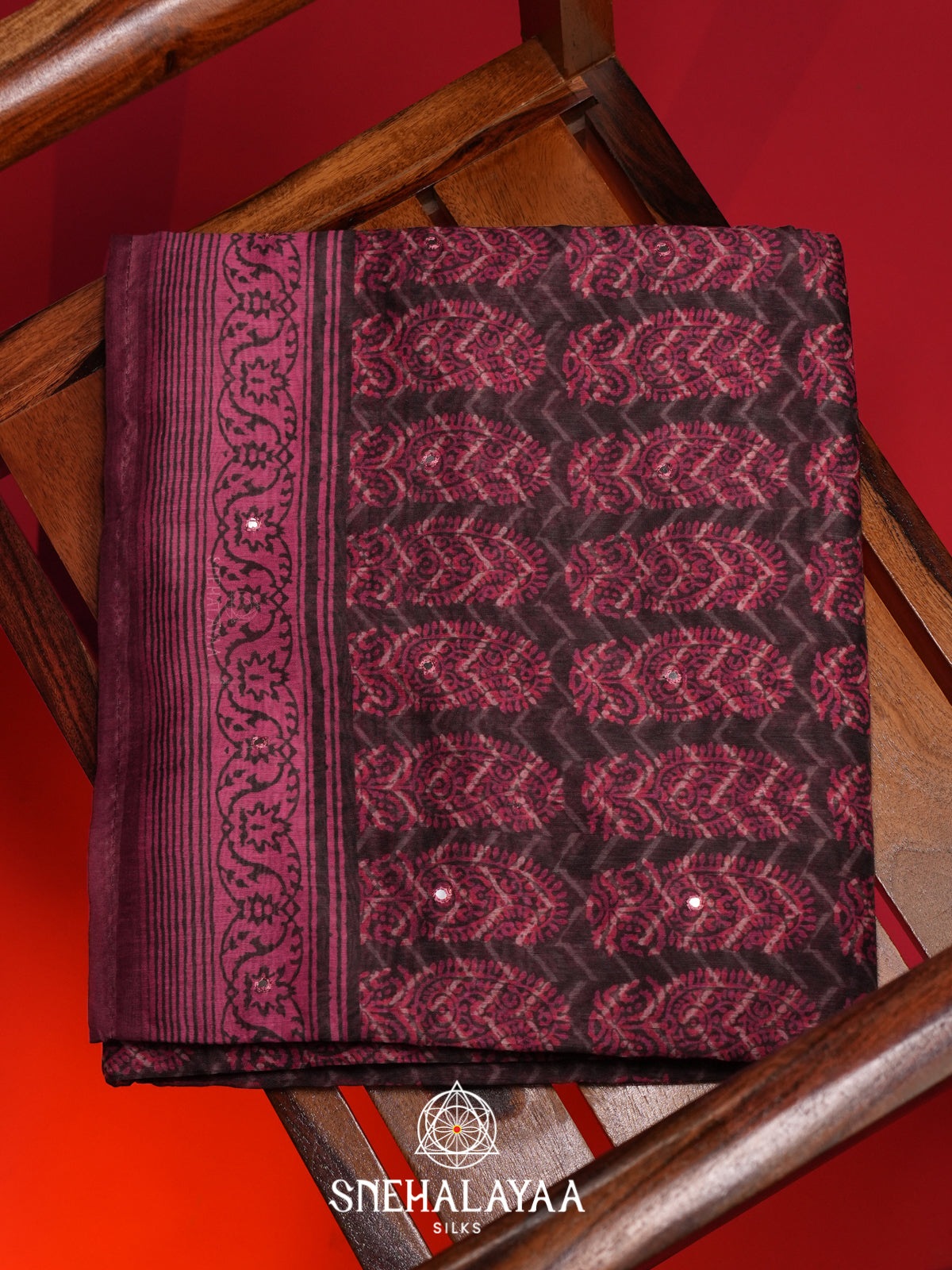 Plum Chanderi Saree