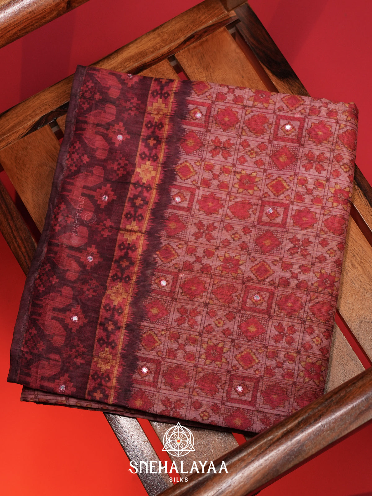 Peach Chanderi Saree