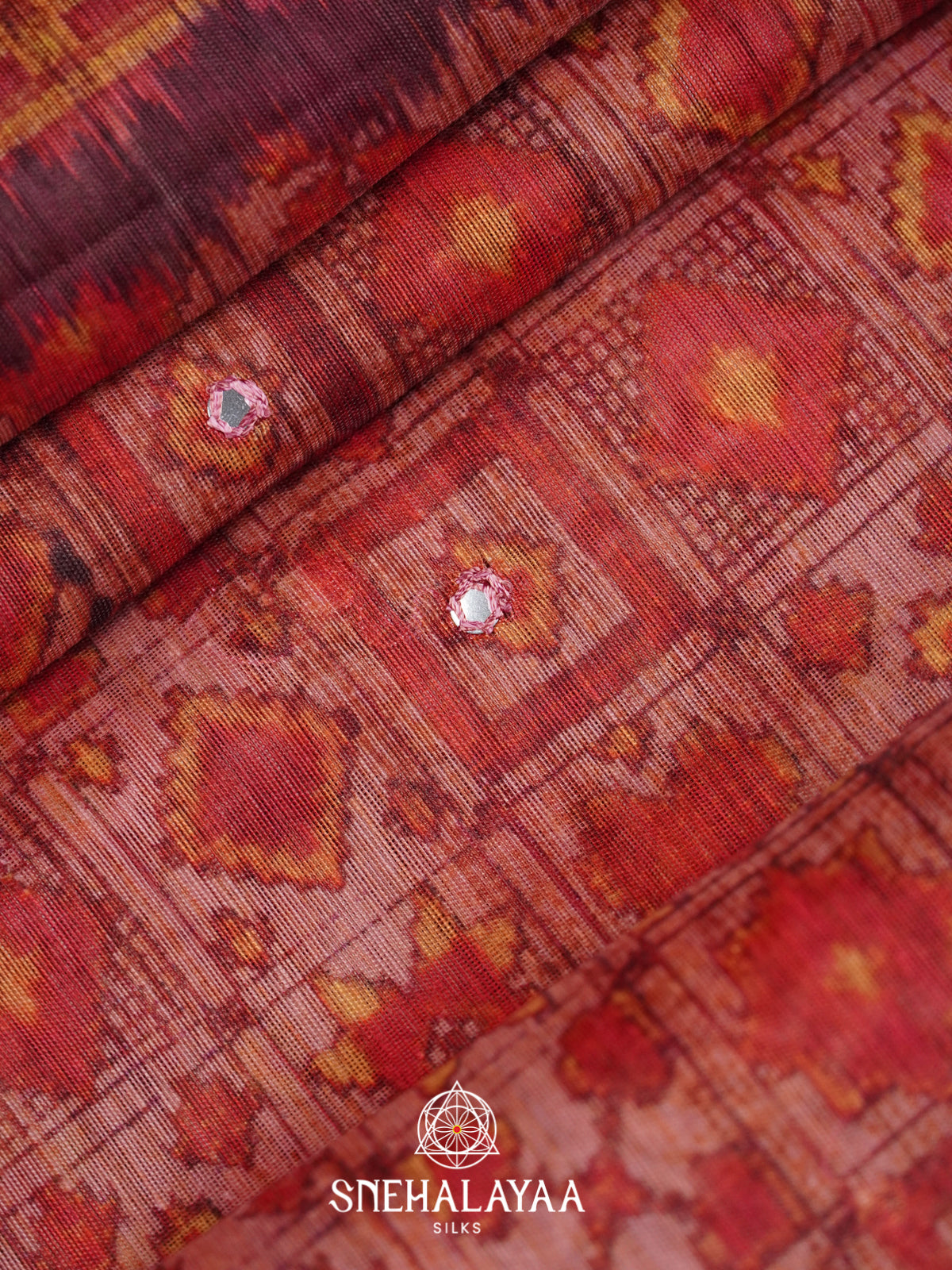 Peach Chanderi Saree