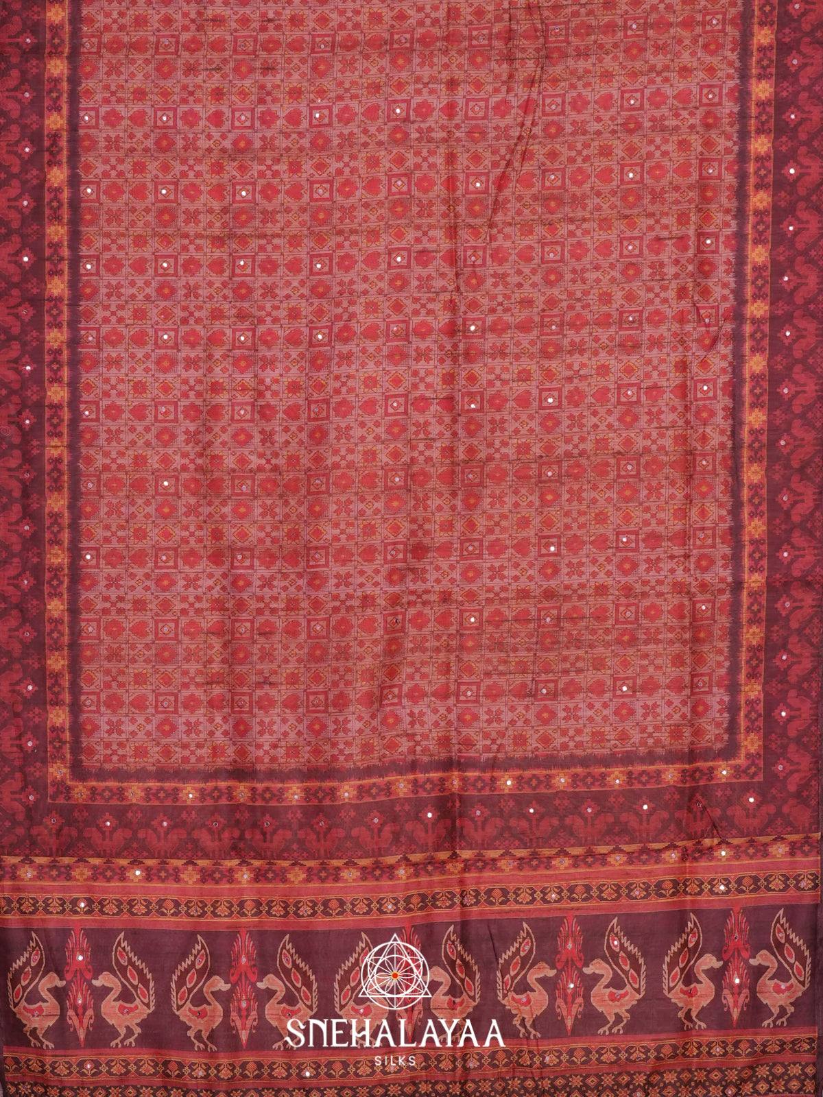 Peach Chanderi Saree
