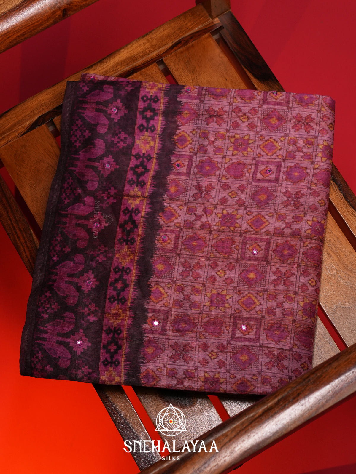 Magenta Chanderi Saree