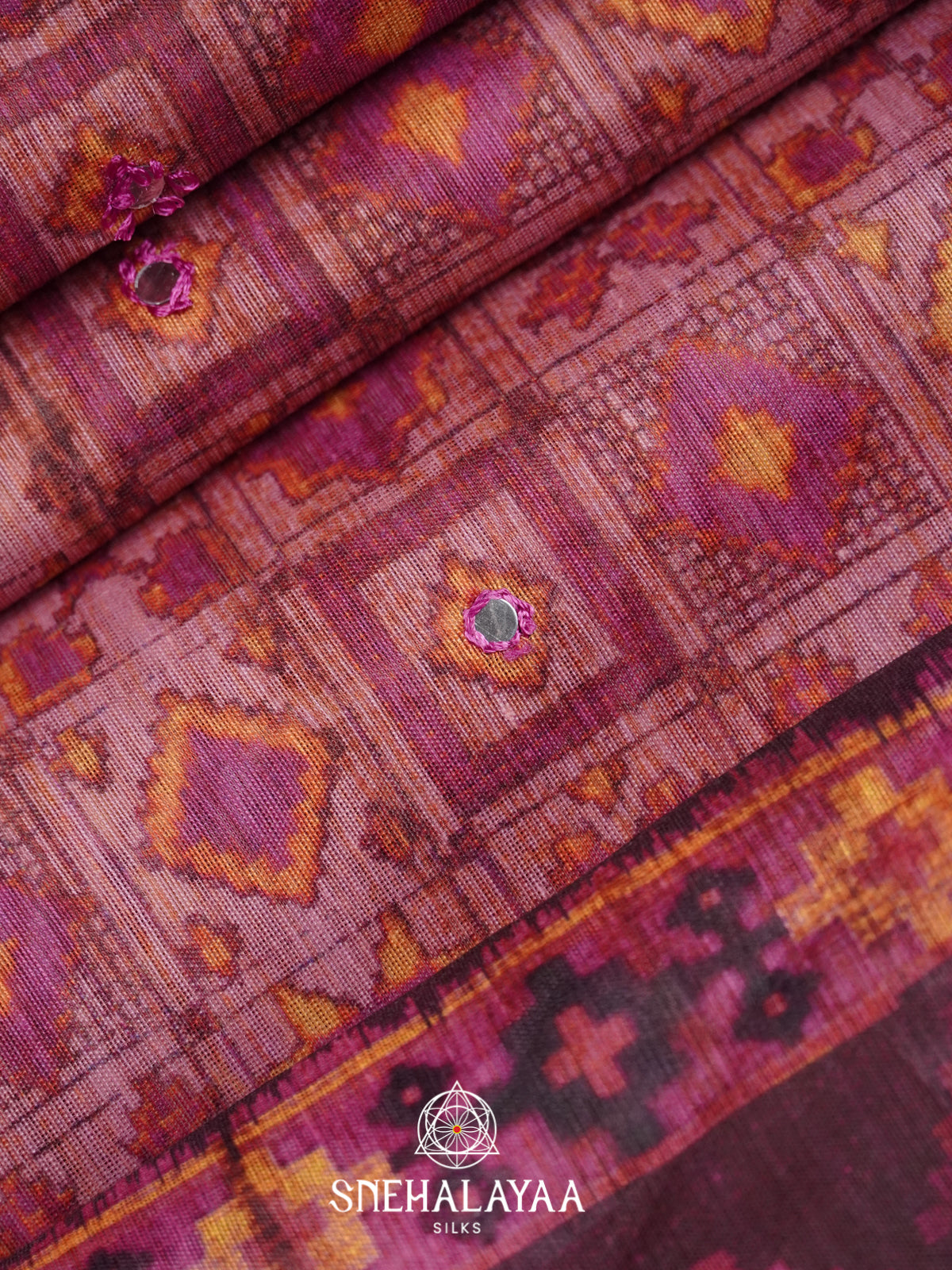 Magenta Chanderi Saree