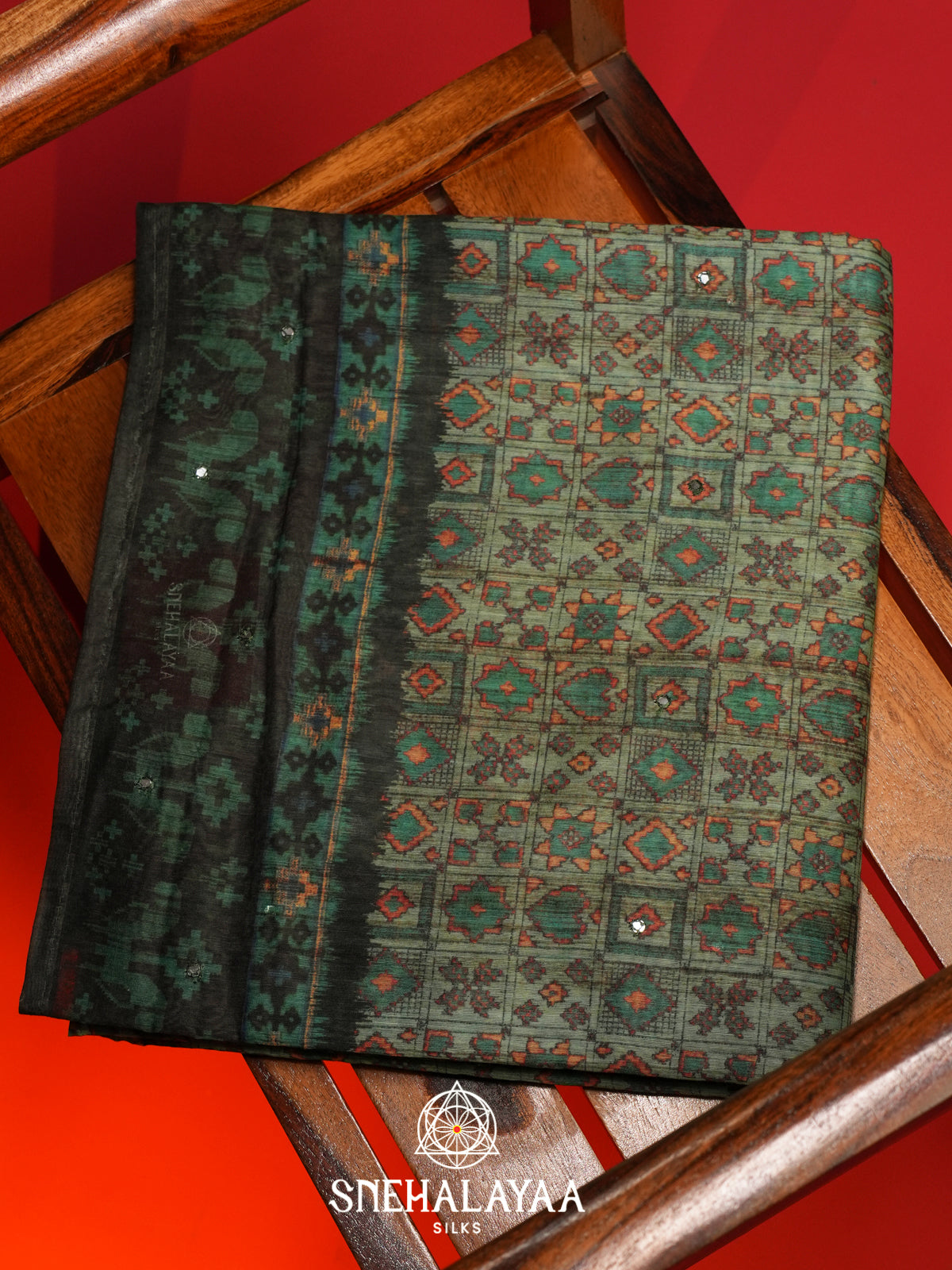 Green Chanderi Saree