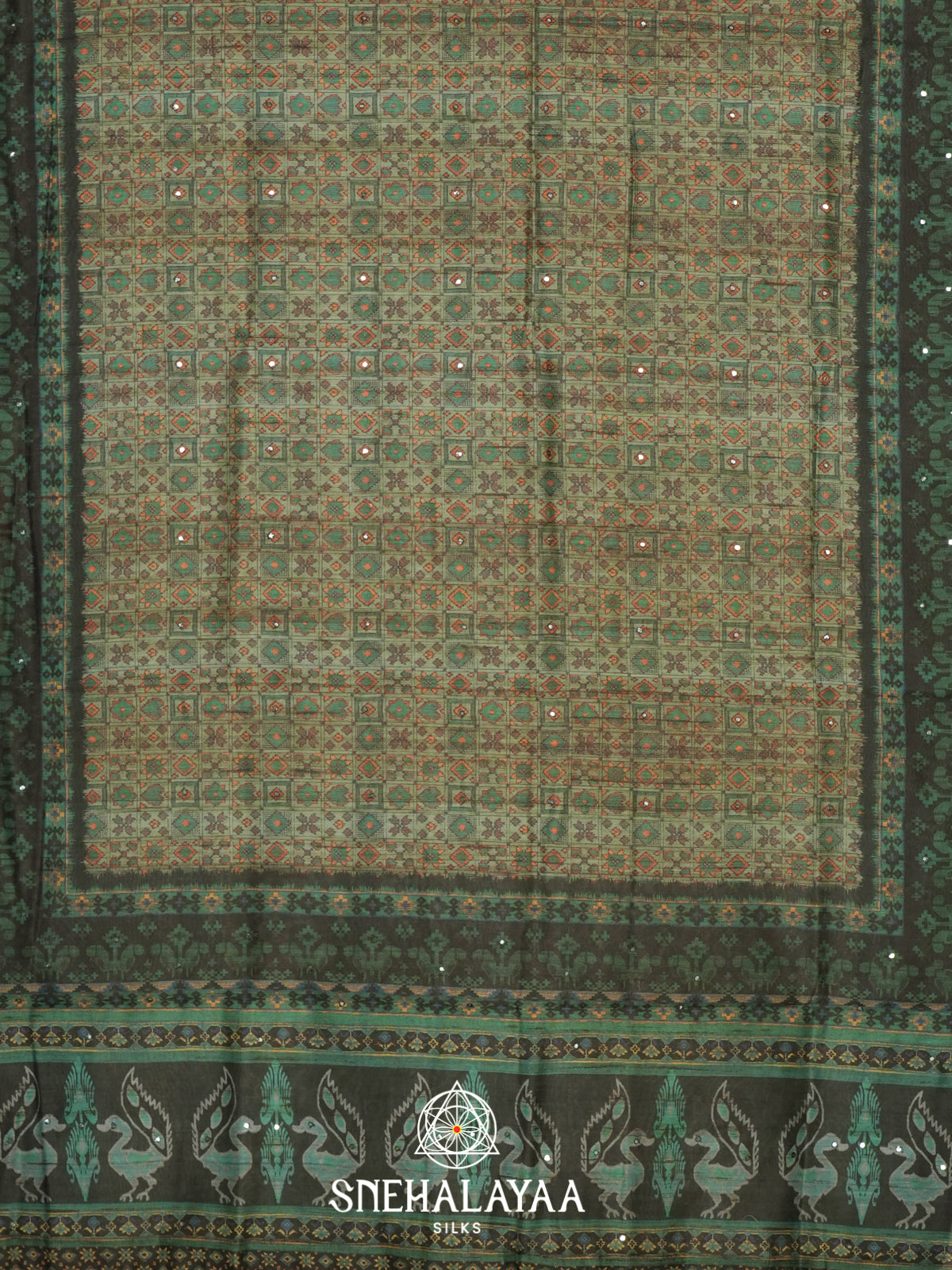 Green Chanderi Saree