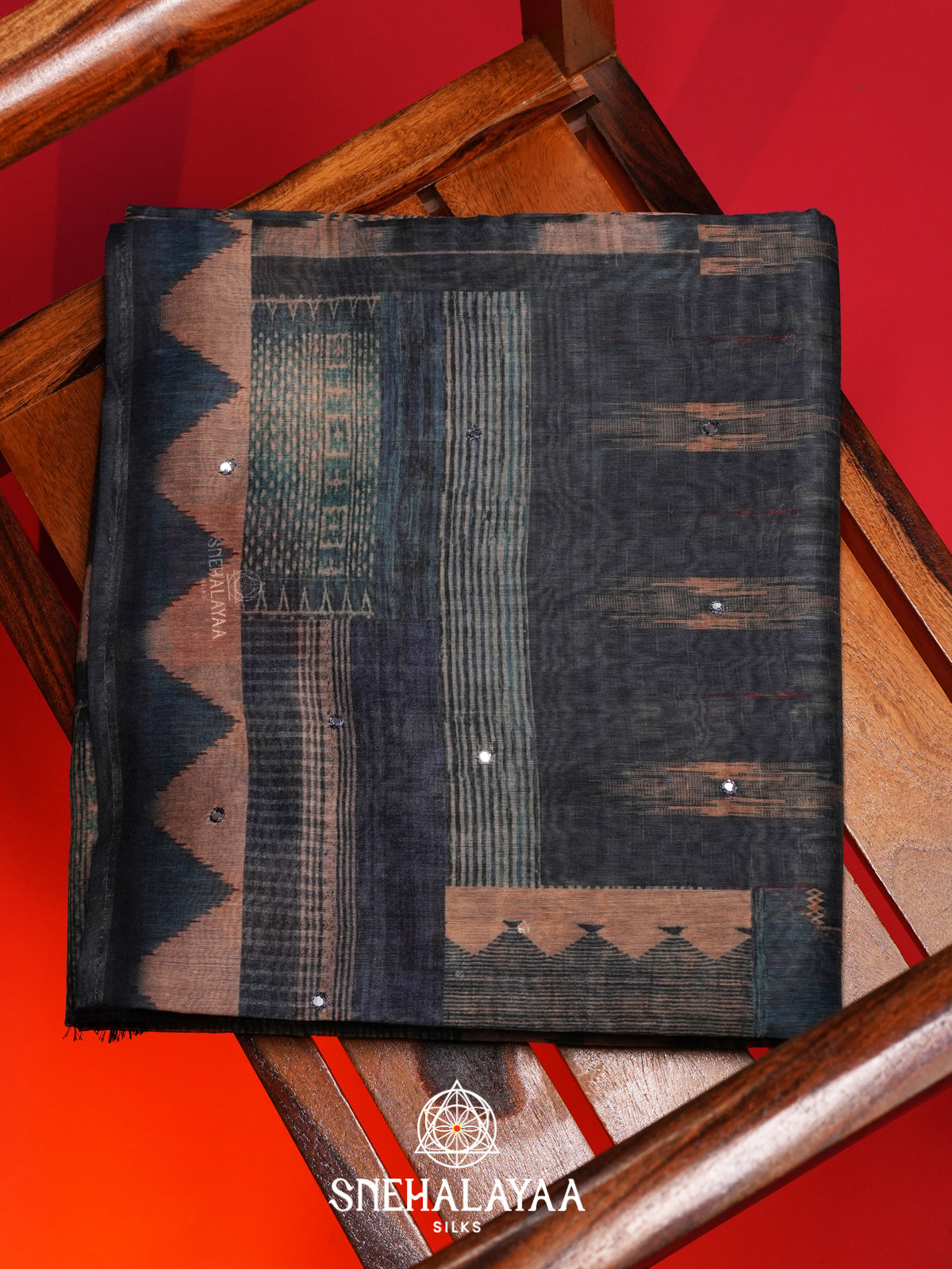 Indigo Blue Chanderi Saree