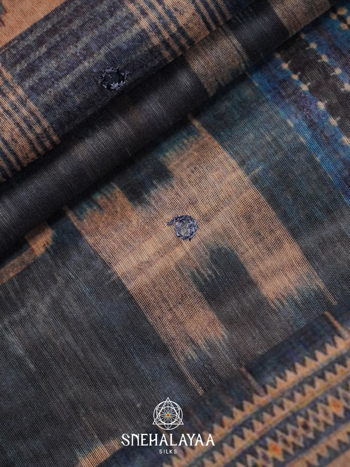 Indigo Blue Chanderi Saree