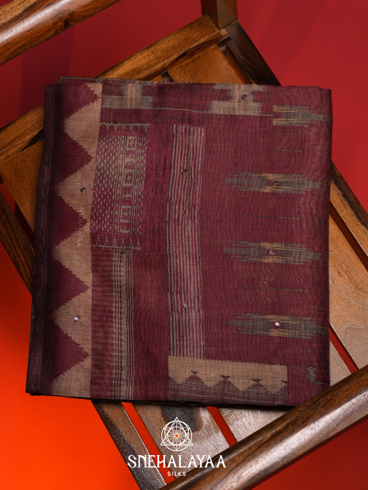 Maroon Chanderi Saree