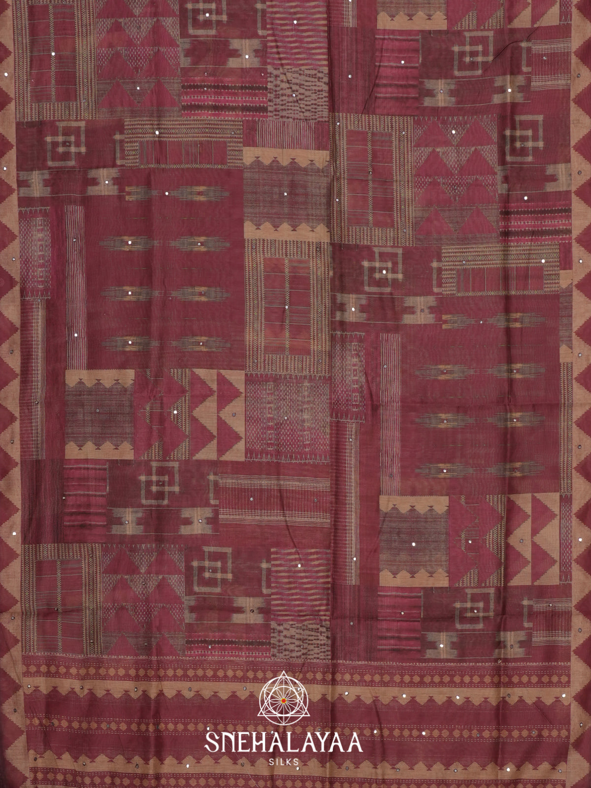 Maroon Chanderi Saree