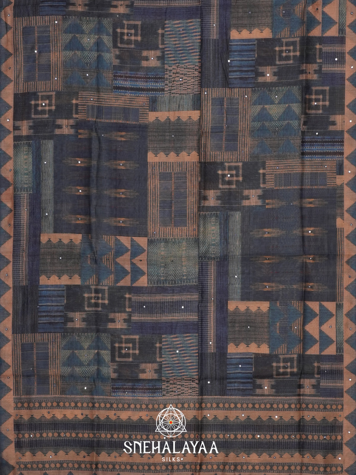 Navy Blue Chanderi Saree