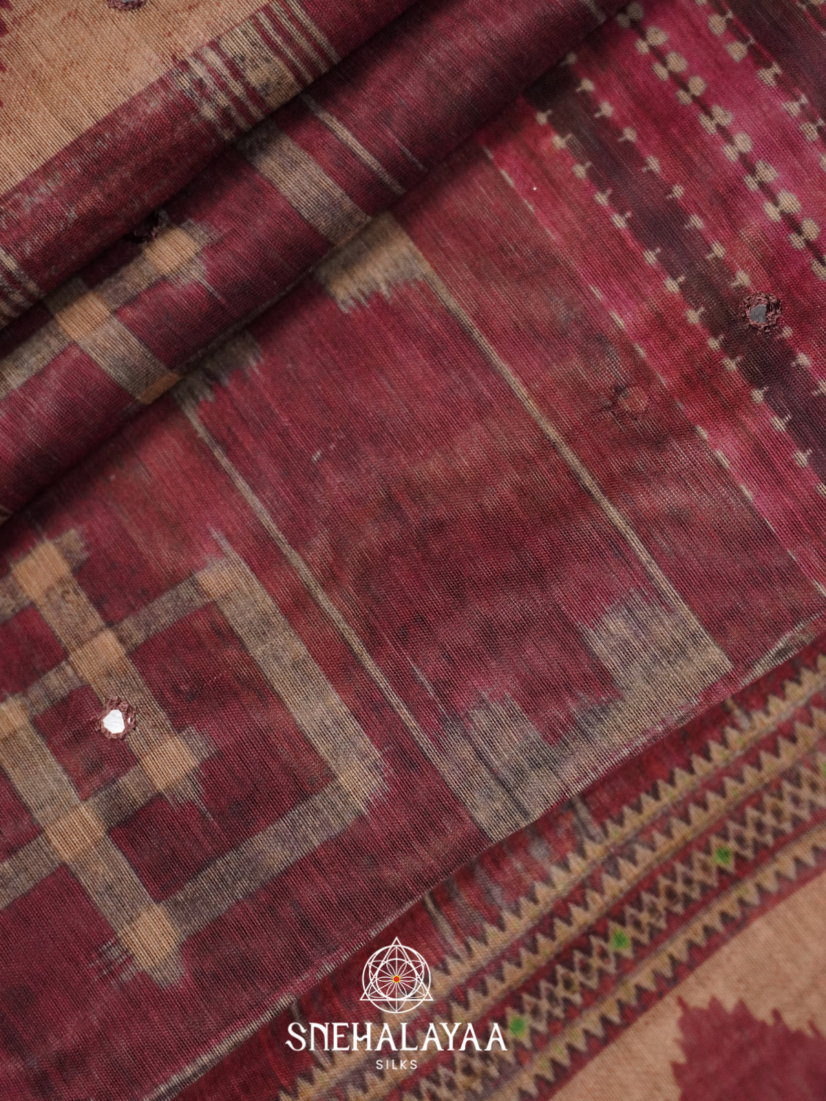 Maroon Chanderi Saree