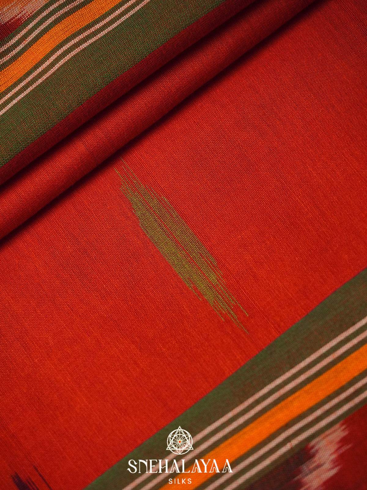 Red Ikkat Cotton Saree