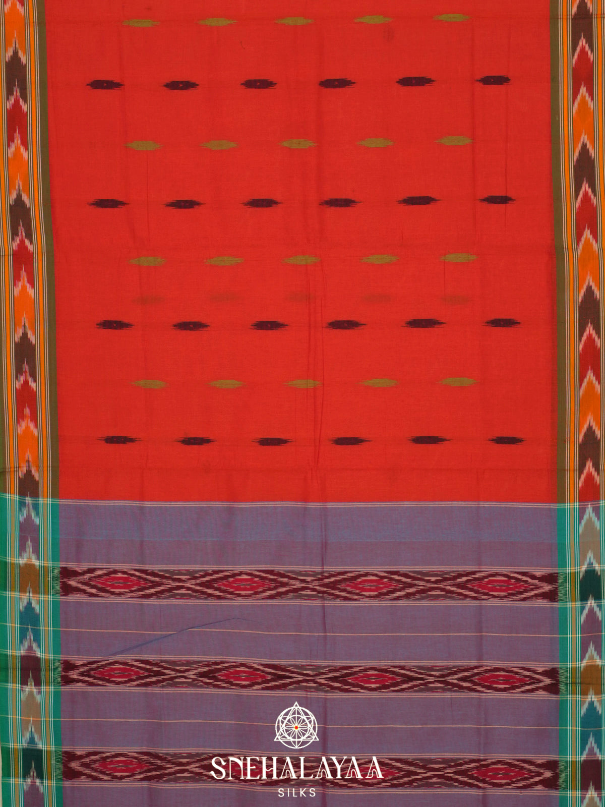 Red Ikkat Cotton Saree