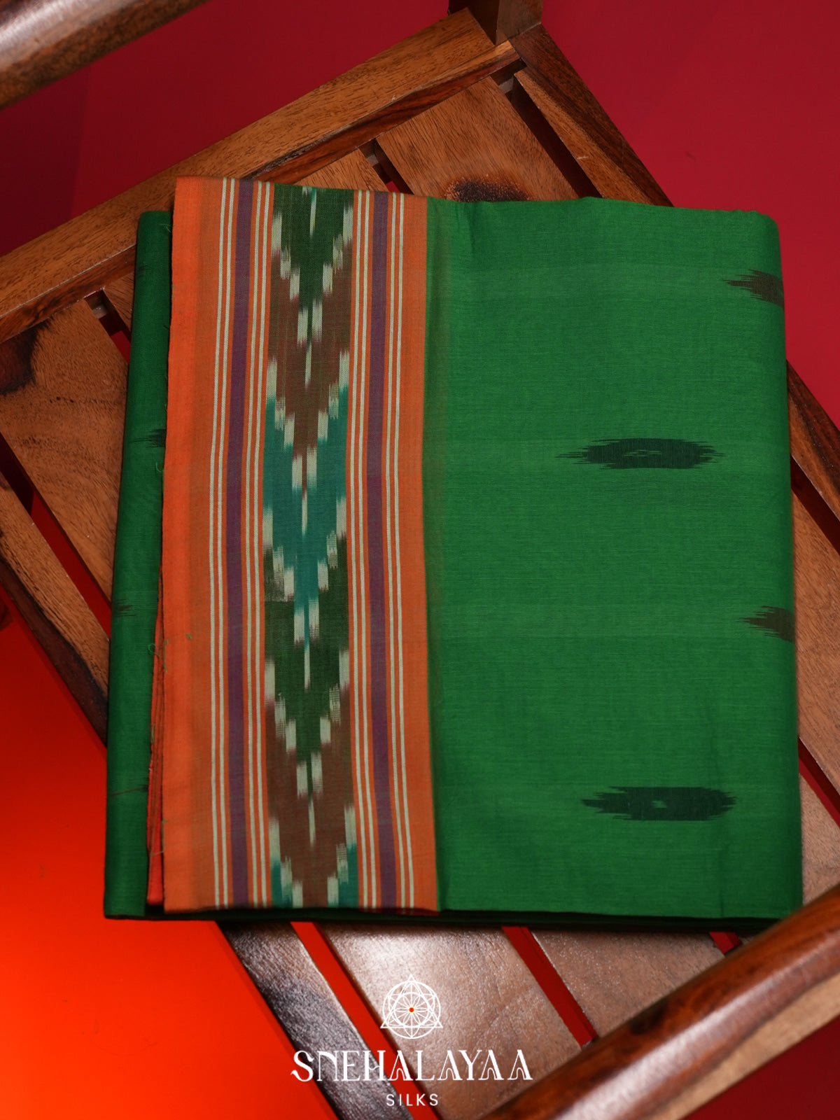 Green Ikkat Cotton Saree