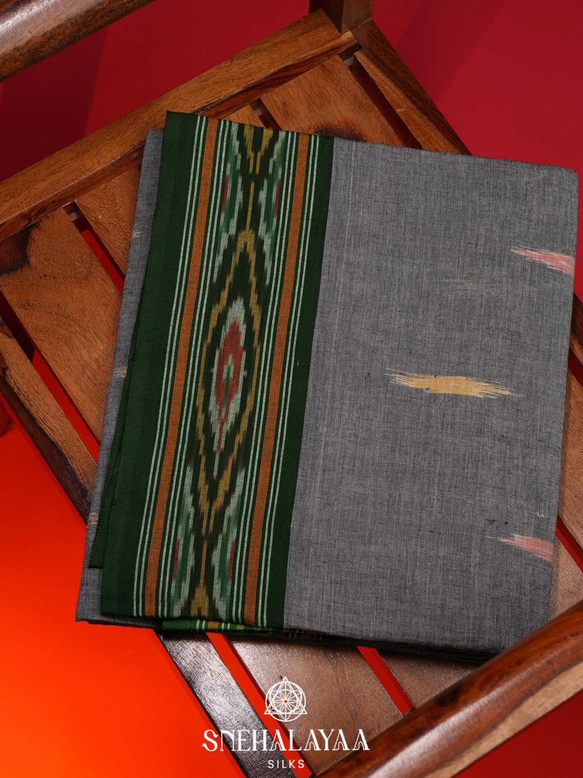 Grey Ikkat Cotton Saree