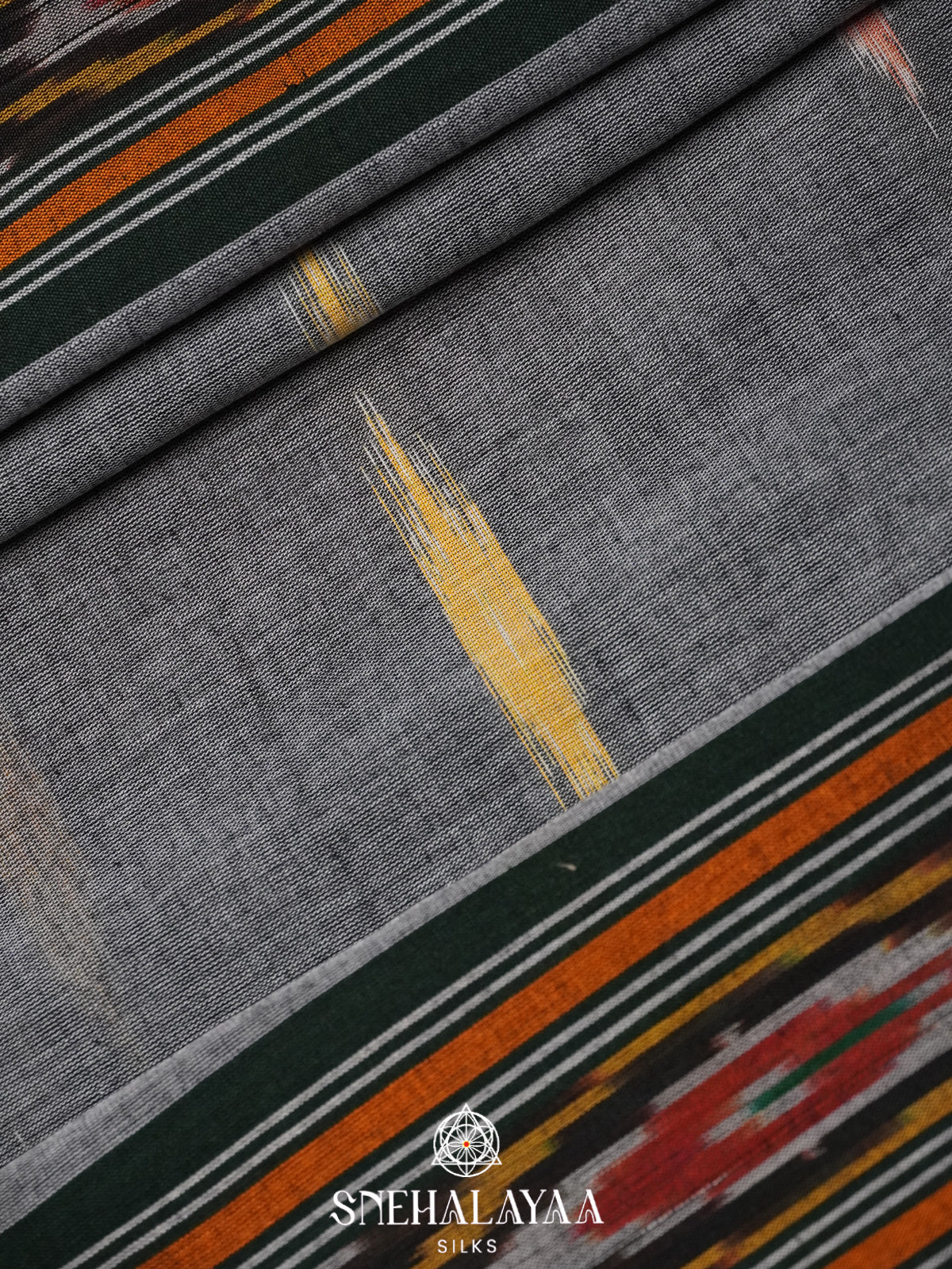 Grey Ikkat Cotton Saree