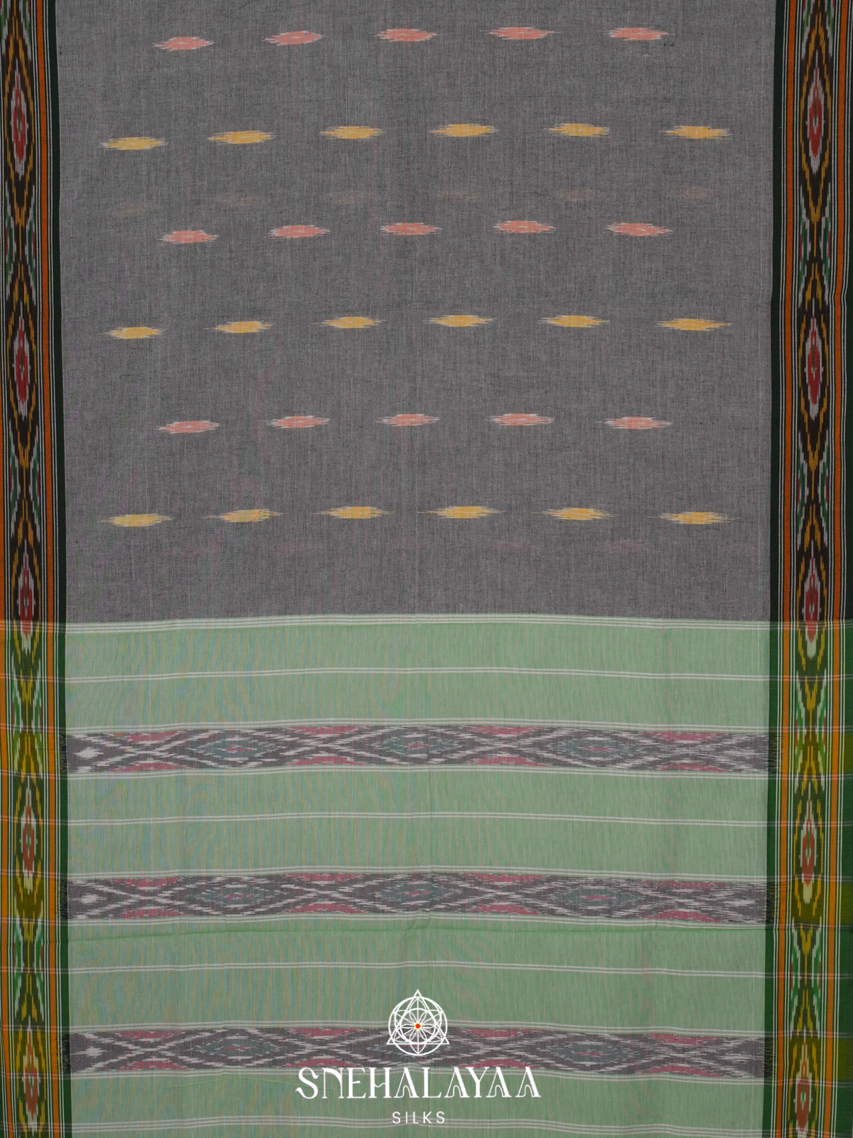 Grey Ikkat Cotton Saree
