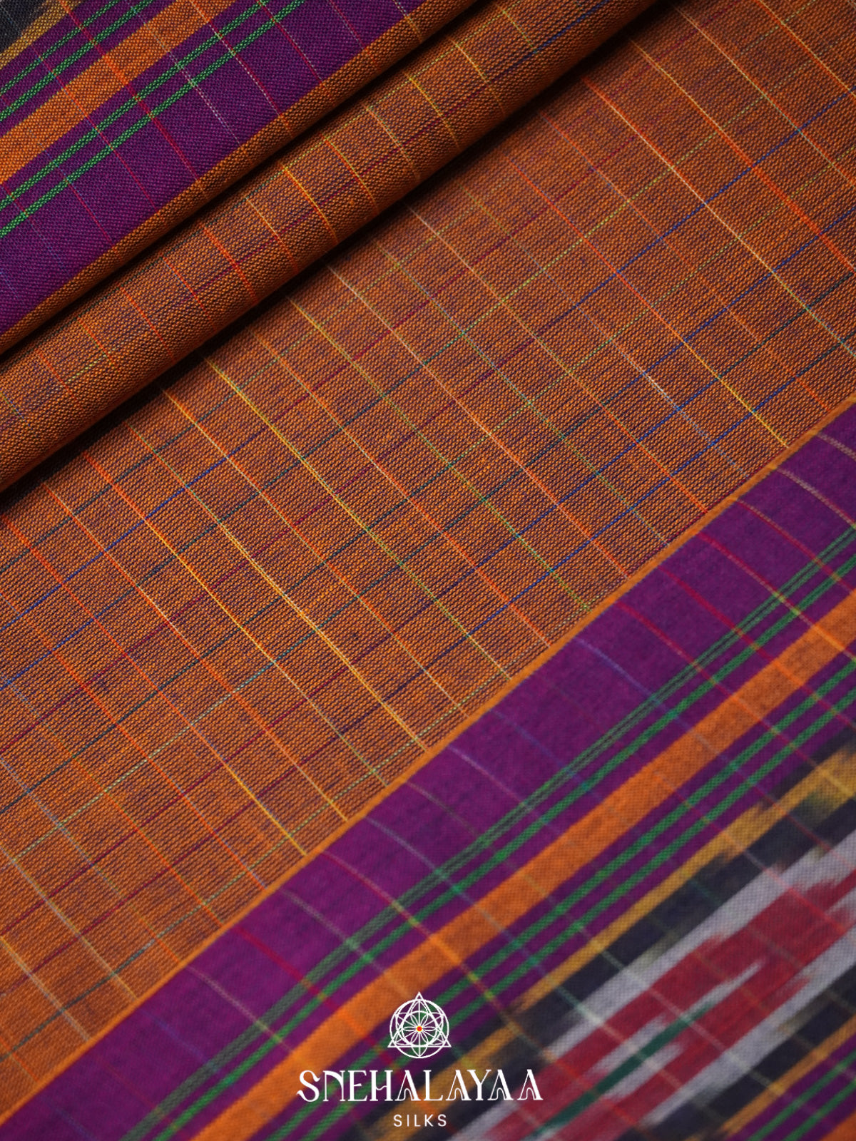 Brown Ikkat Cotton Saree