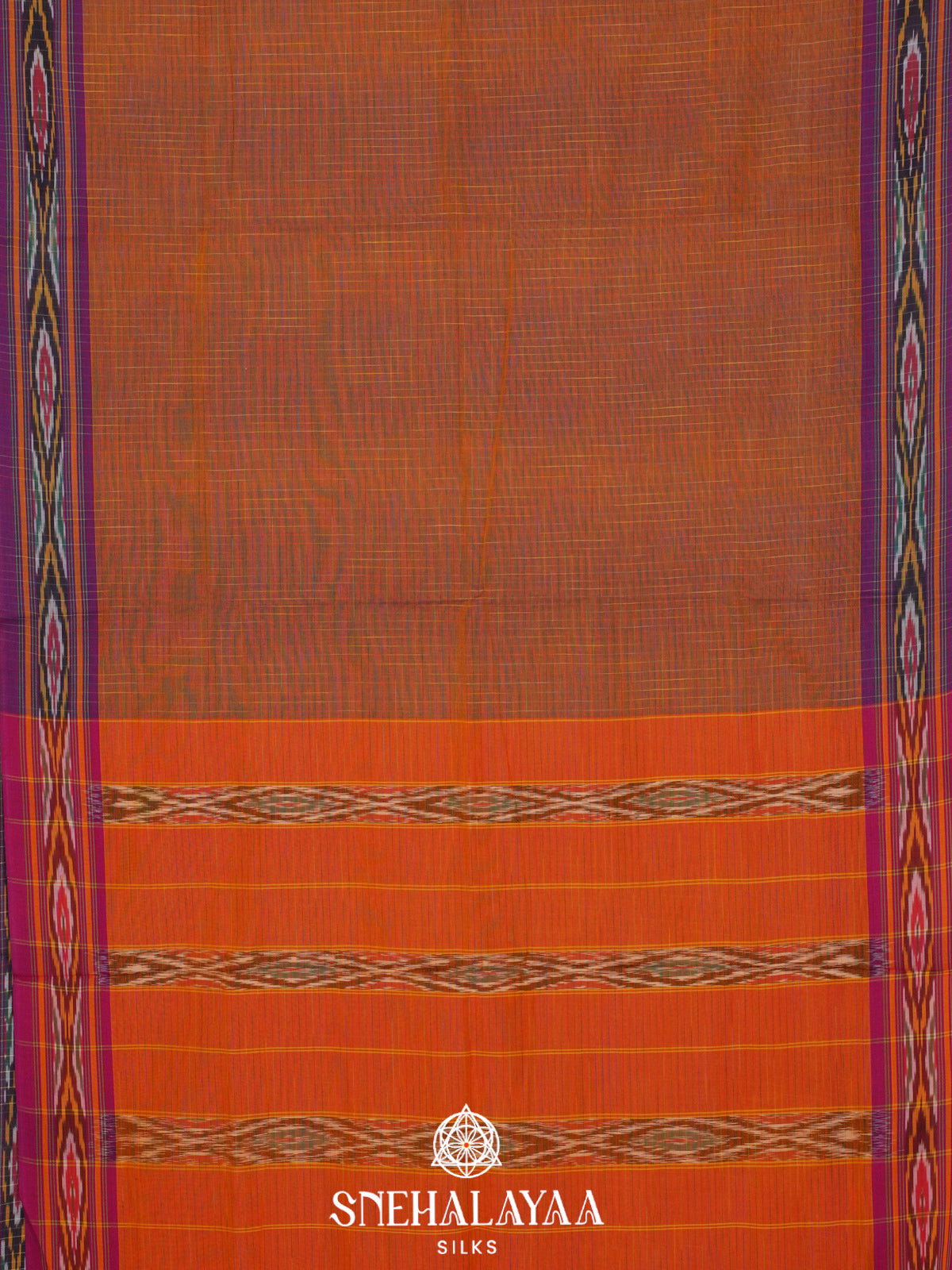 Brown Ikkat Cotton Saree
