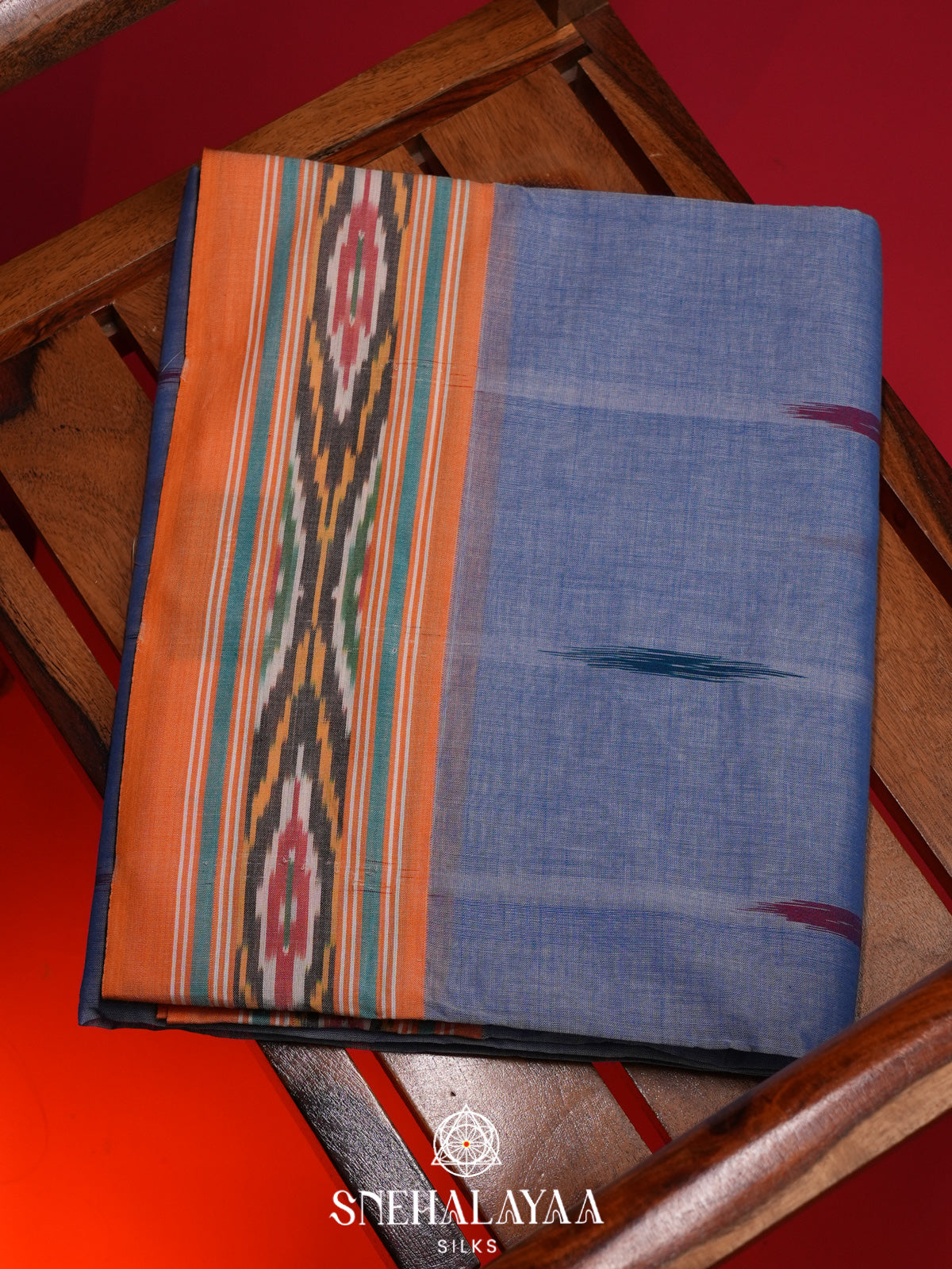 Blue Ikkat Cotton Saree