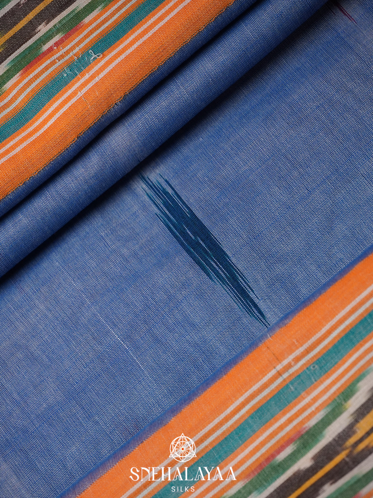 Blue Ikkat Cotton Saree