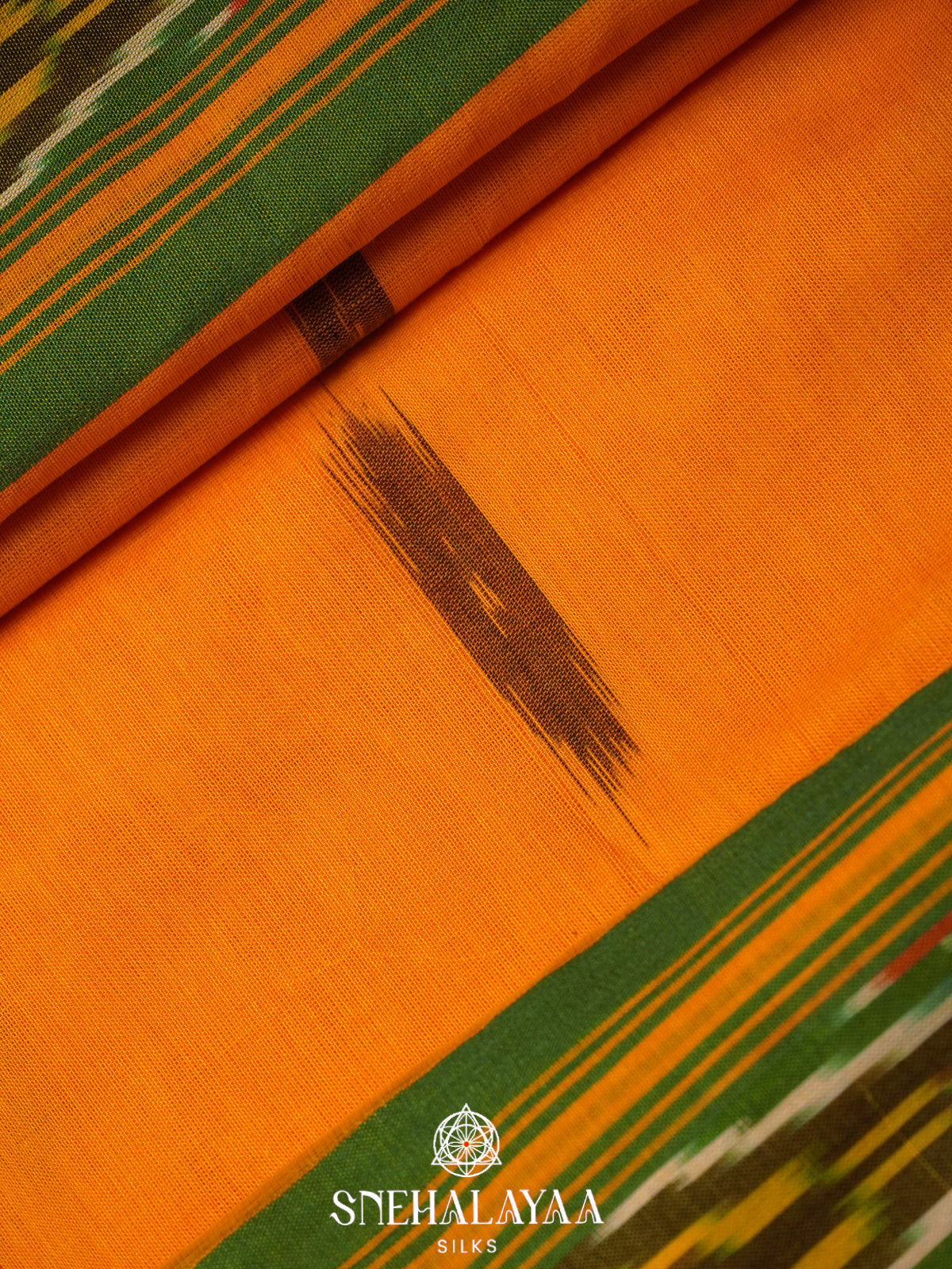 Rust Orange Ikkat Cotton Saree