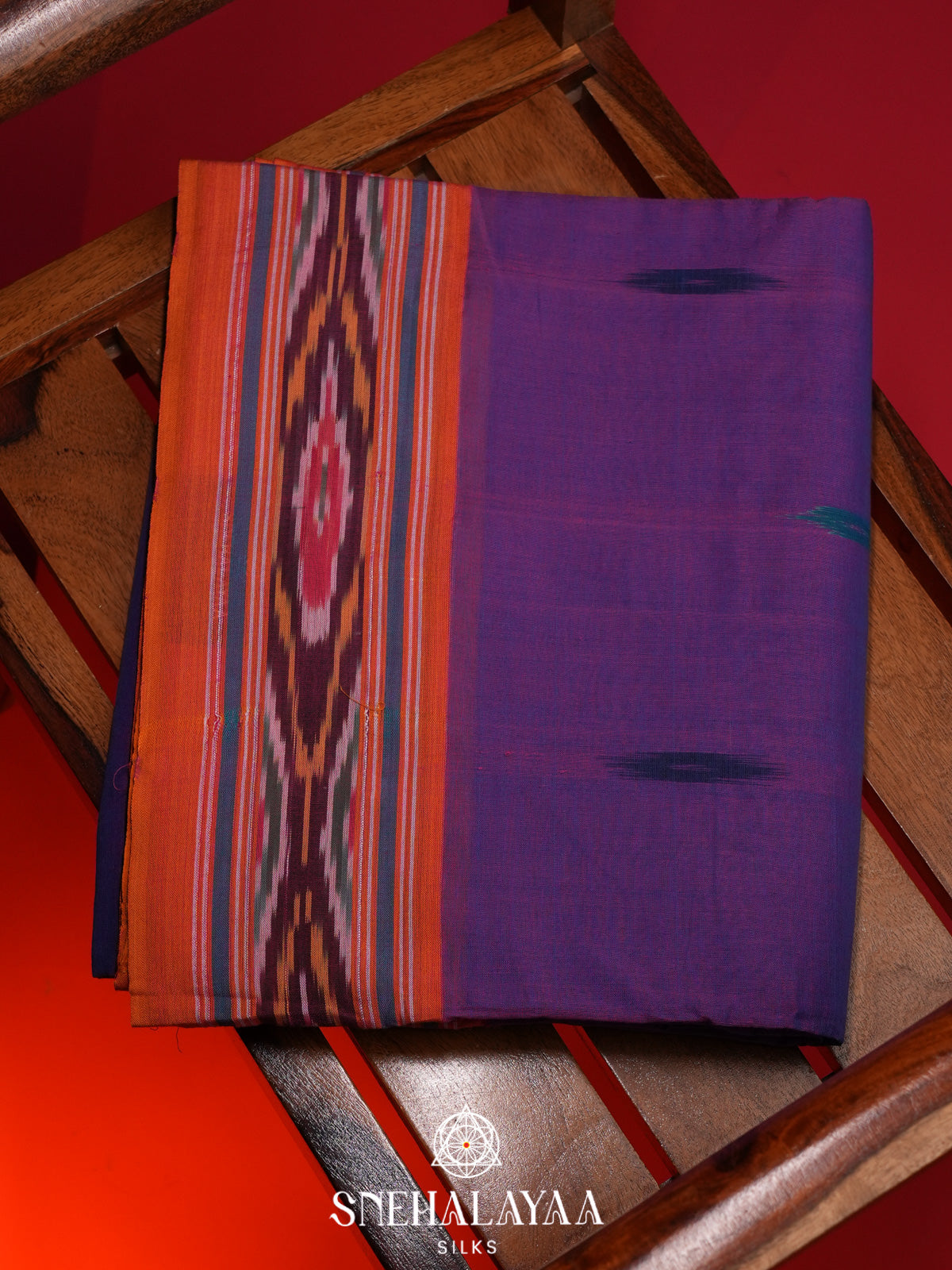 Purple Ikkat Cotton Saree