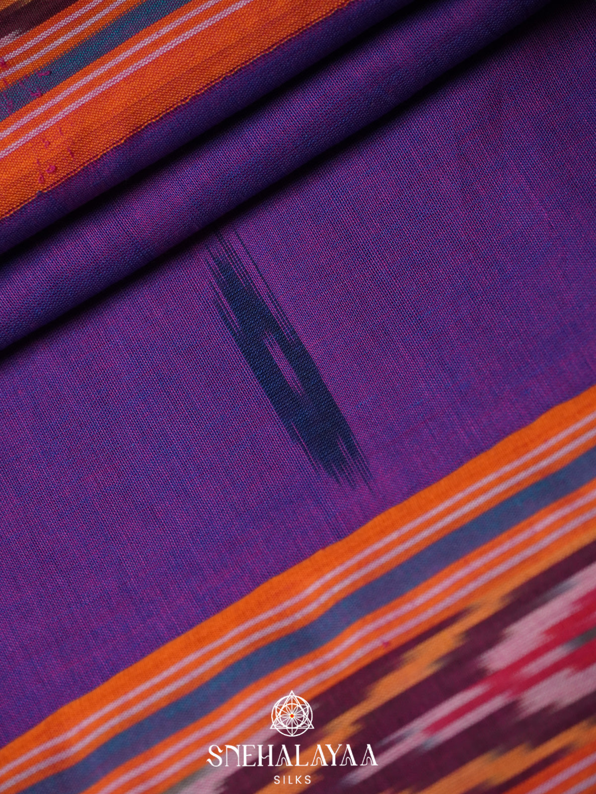 Purple Ikkat Cotton Saree