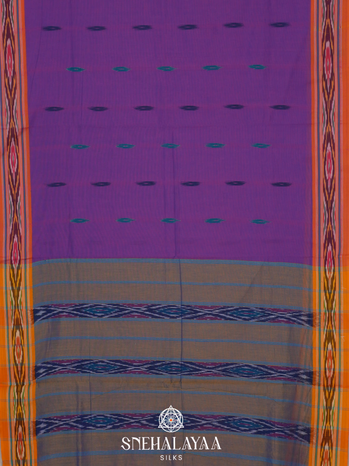 Purple Ikkat Cotton Saree